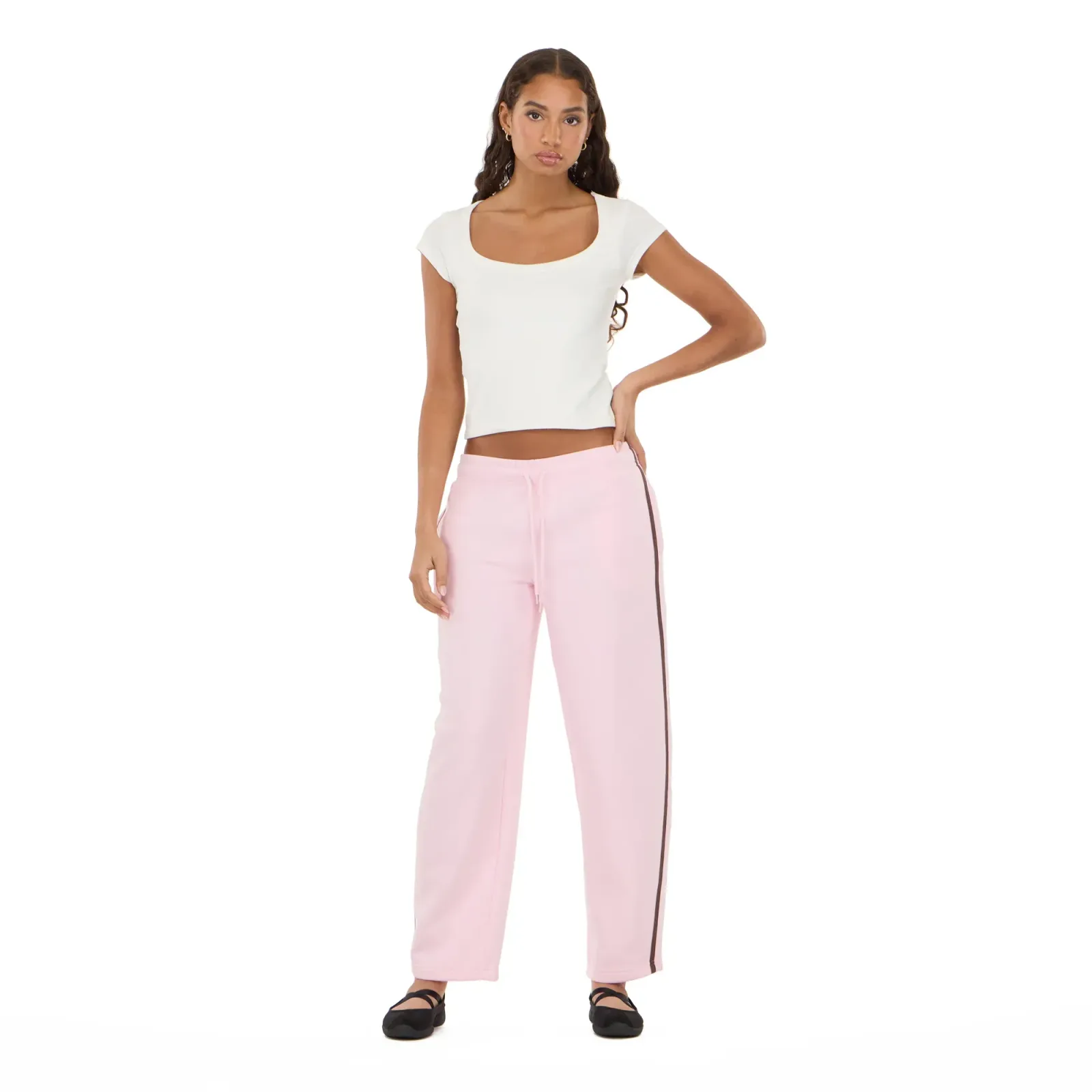 Striped Barrel Leg Joggers