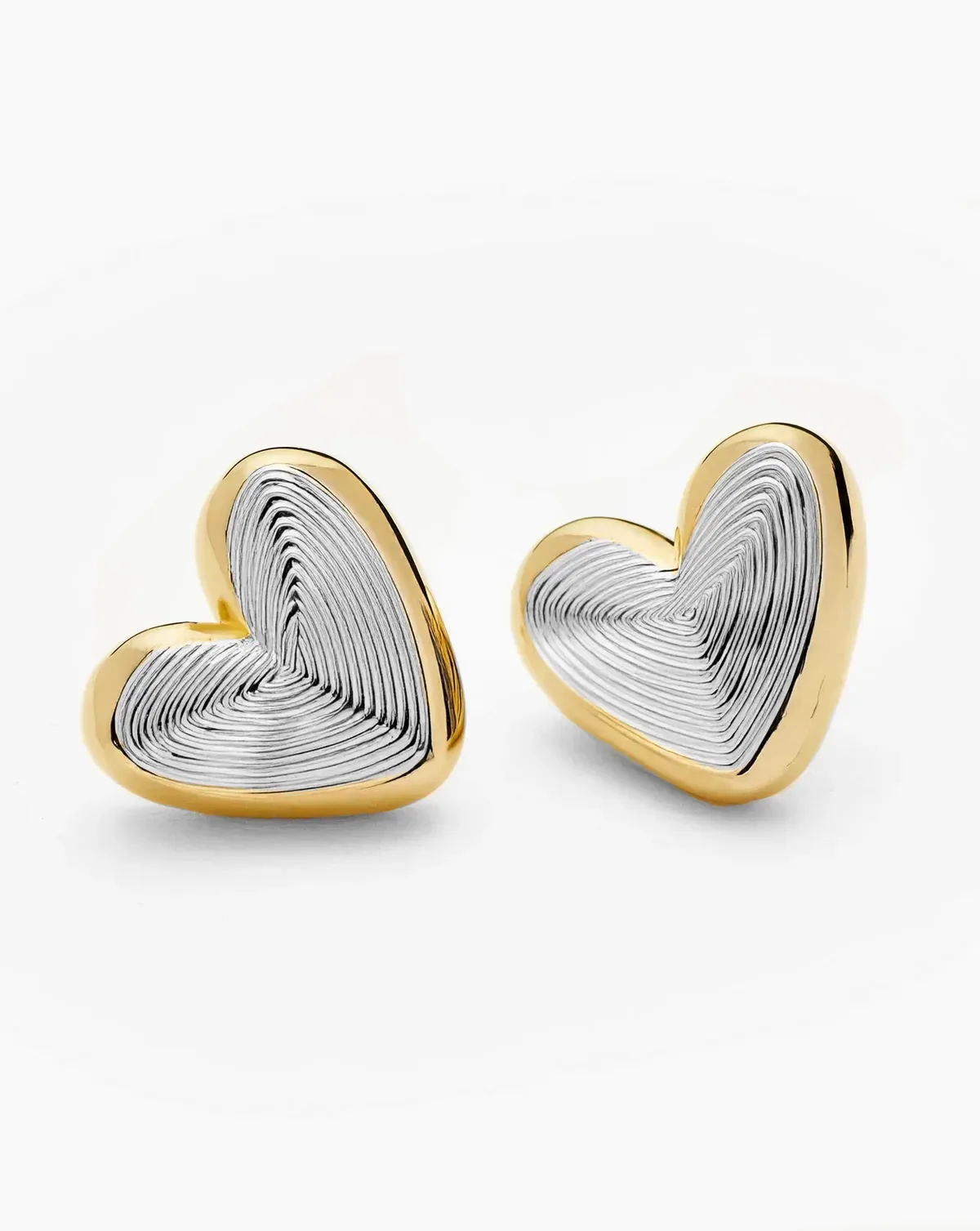 Eléa Chunky Heart Earrings – Rhodium Plated