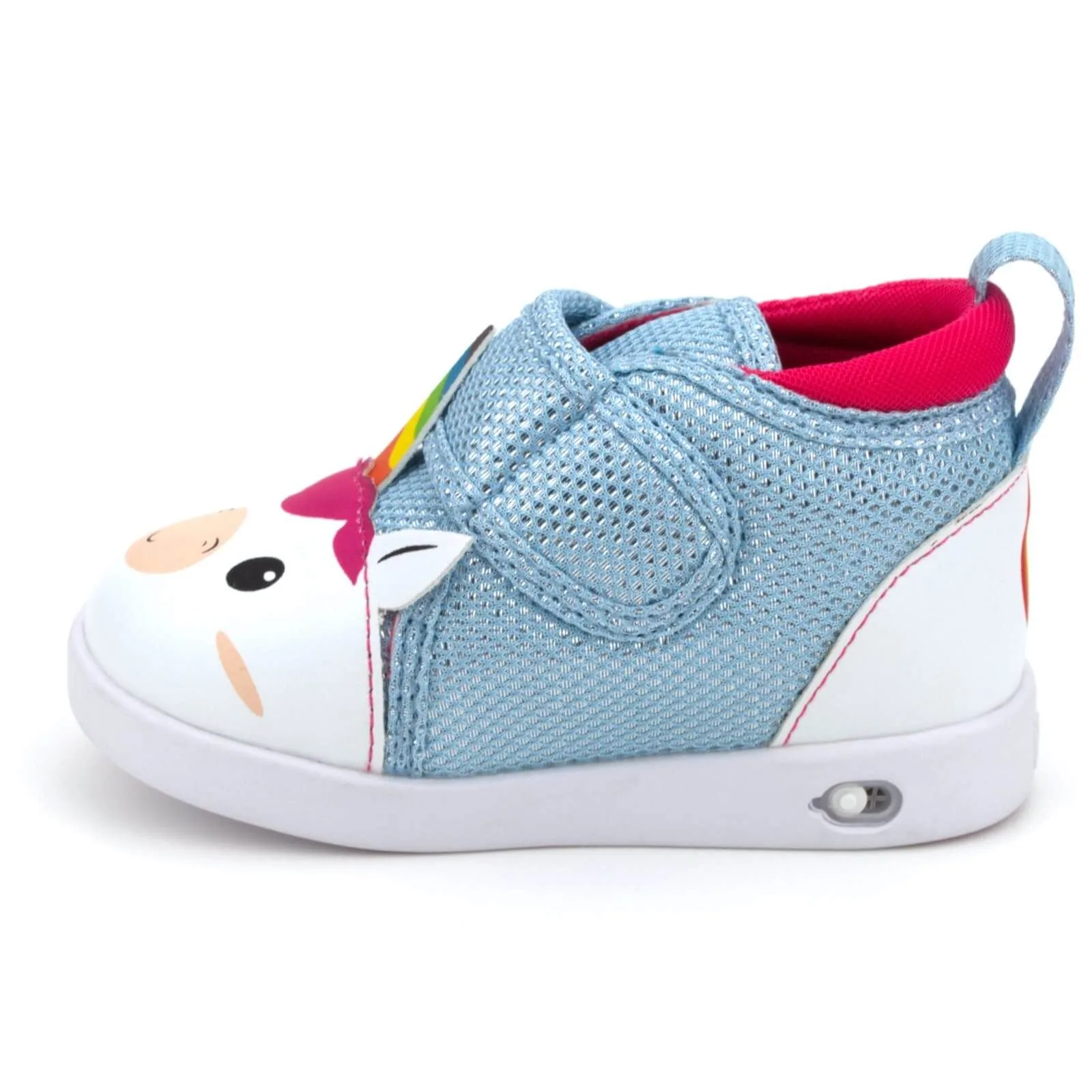 Unicorn Squeaky Toddler Shoes for Girls and Boys V2 – White/Sparkly Blue