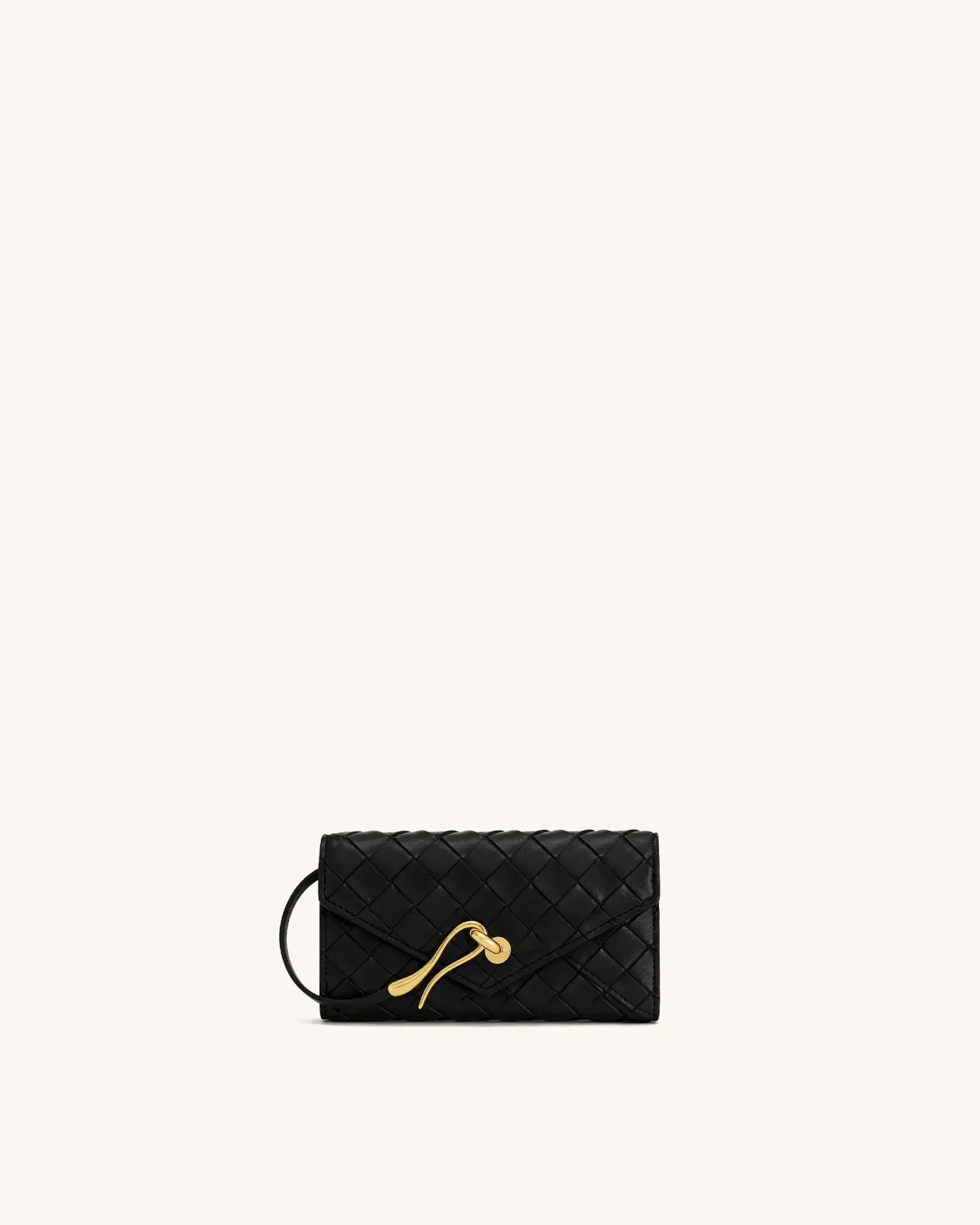 Celeste Woven Textured Key Wallet – Black