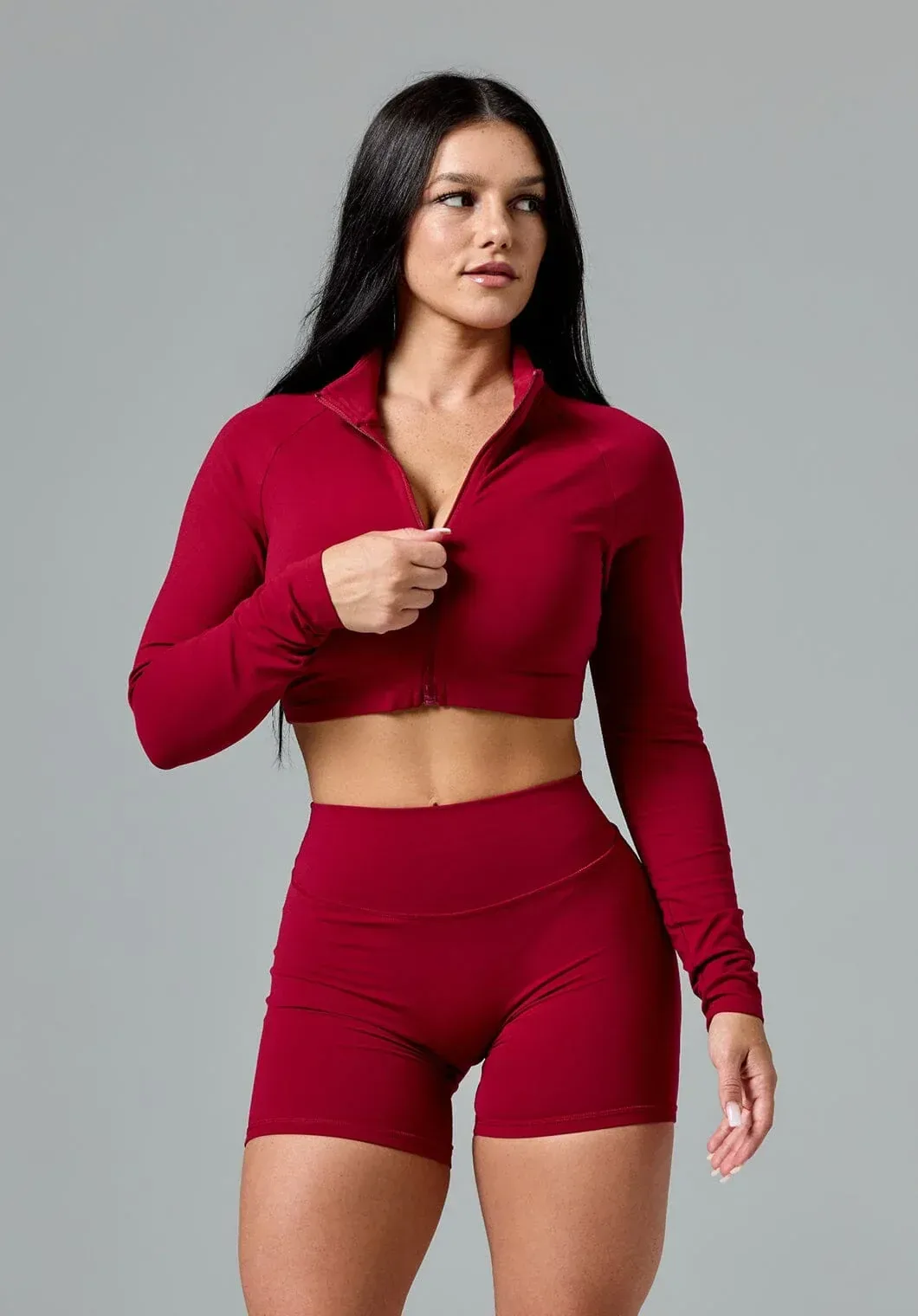 FormLux™ Fitted Crop Jacket Red Amaranth