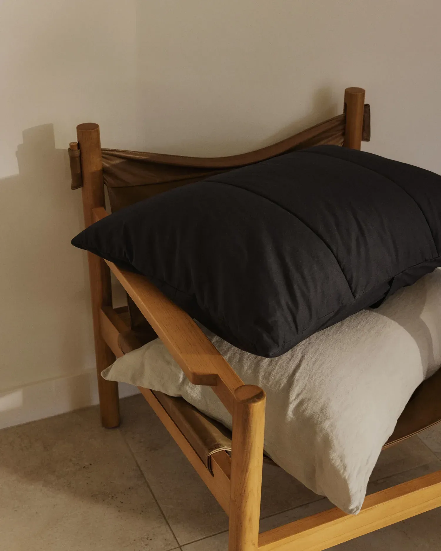 Brushed Cotton Quilted Sham Set (Onyx)