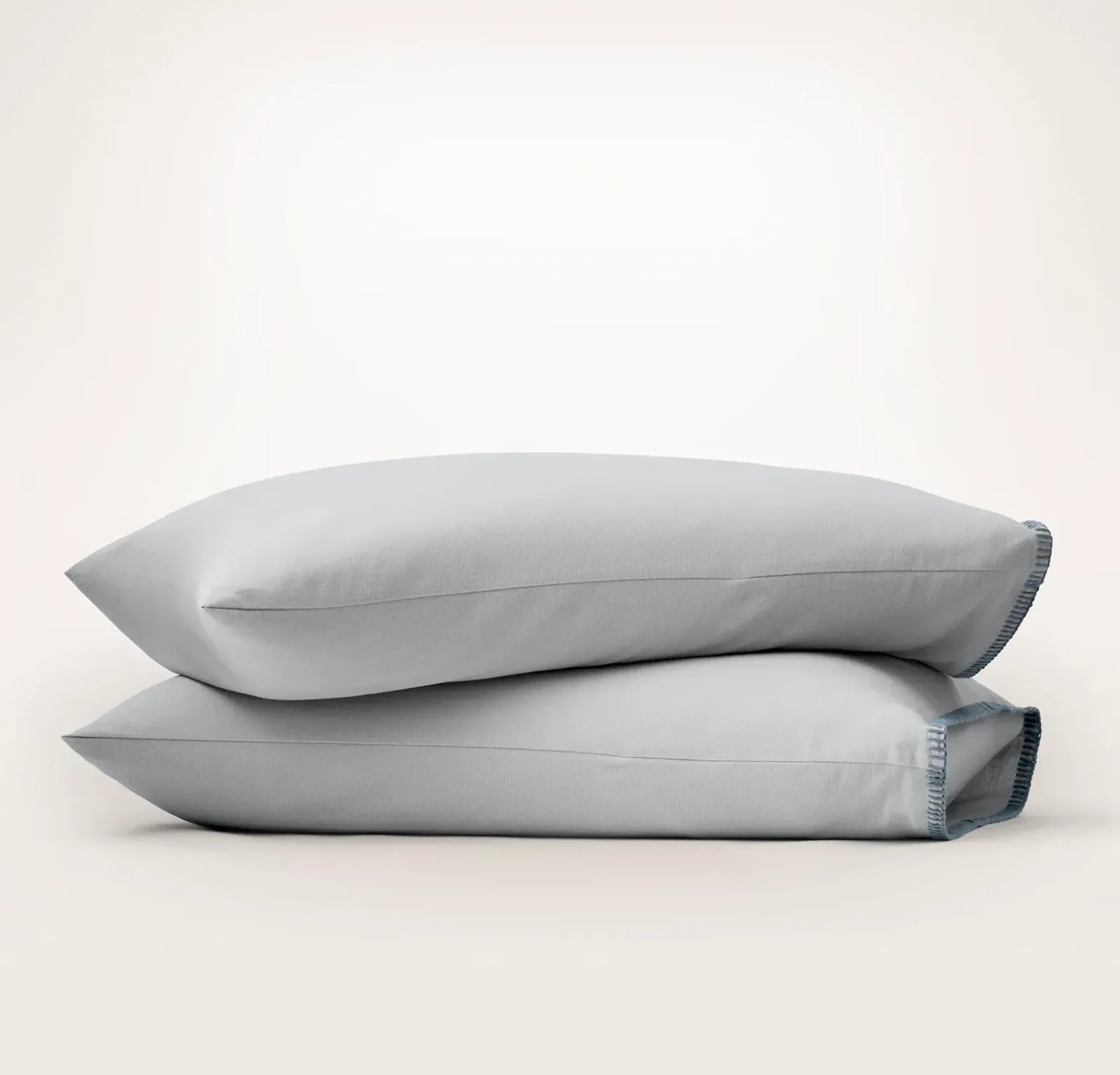 Flannel Pillowcase Set – Shore/Bluestone Whipstitch
