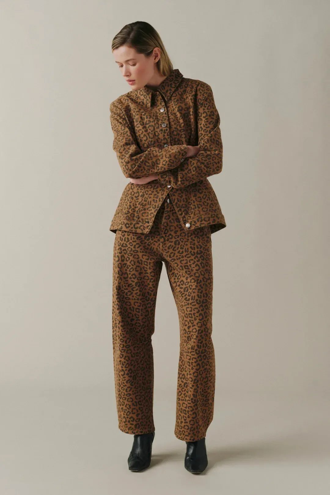 Bna Plus – Soft Curve Barrel Twill Pants – Leopard