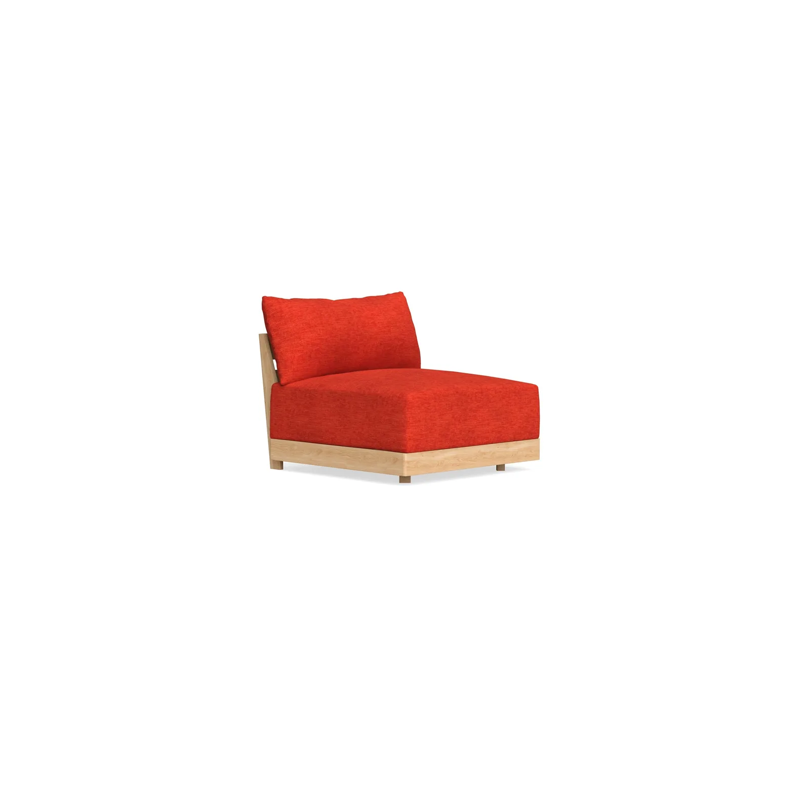 Modular Bondi Latte Armless Chair in Poppy Orange – Memory Foam Blend
