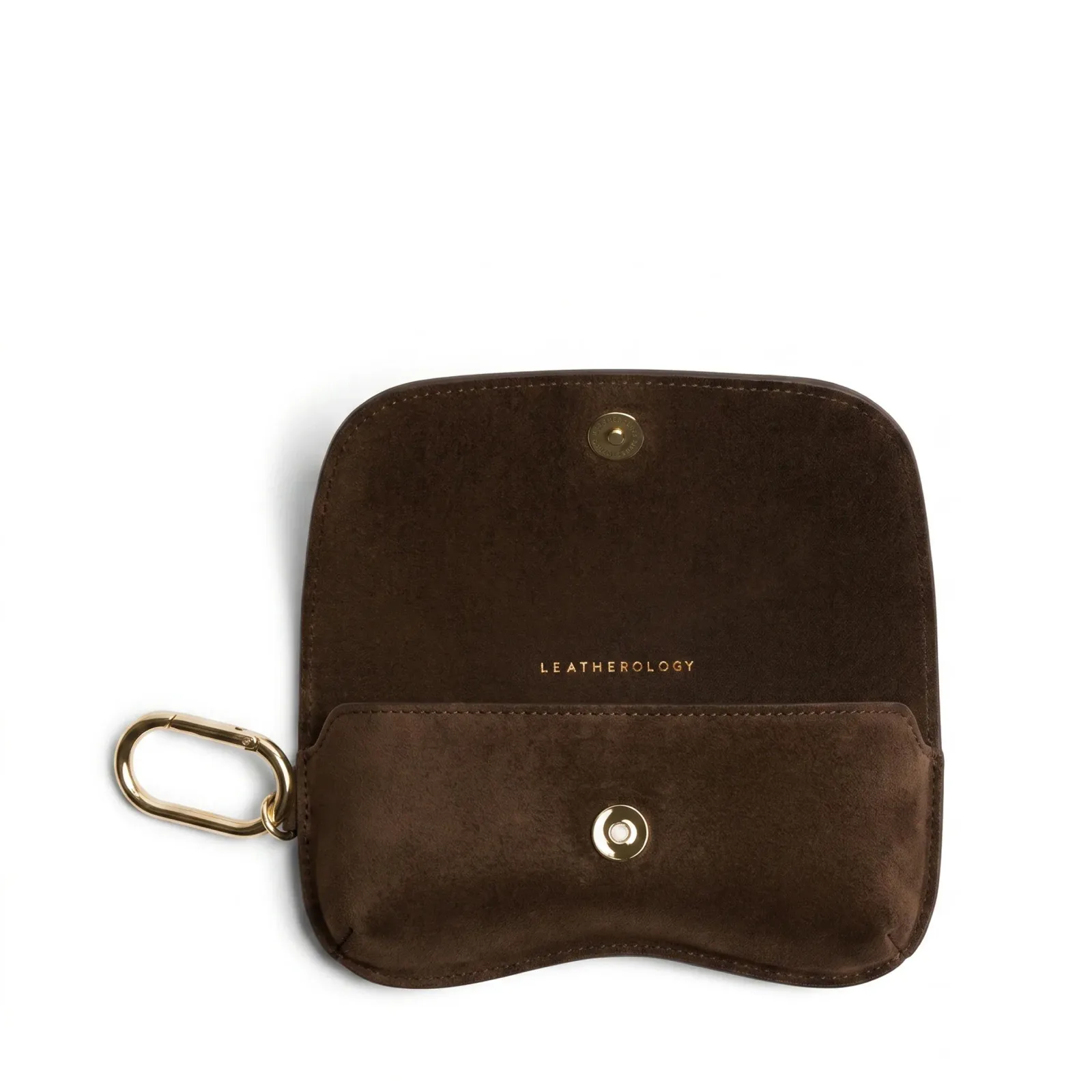 Portable Sunglass Case Tobacco Suede