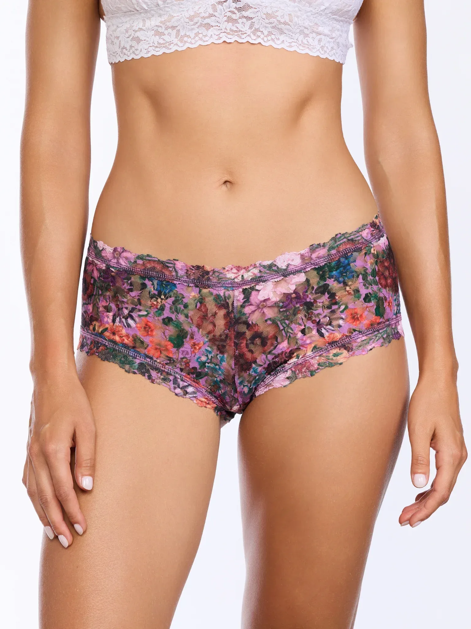 Printed Signature Lace® Boyshort Perennial Purple Floral