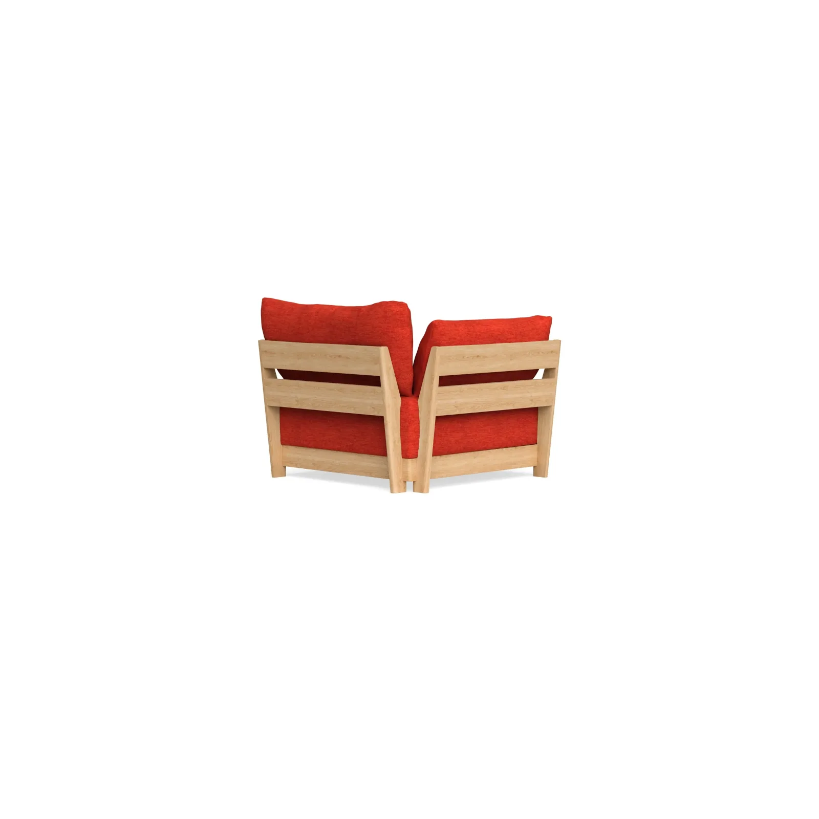 Modular Bondi Latte End Chair in Poppy Orange – Memory Foam Blend