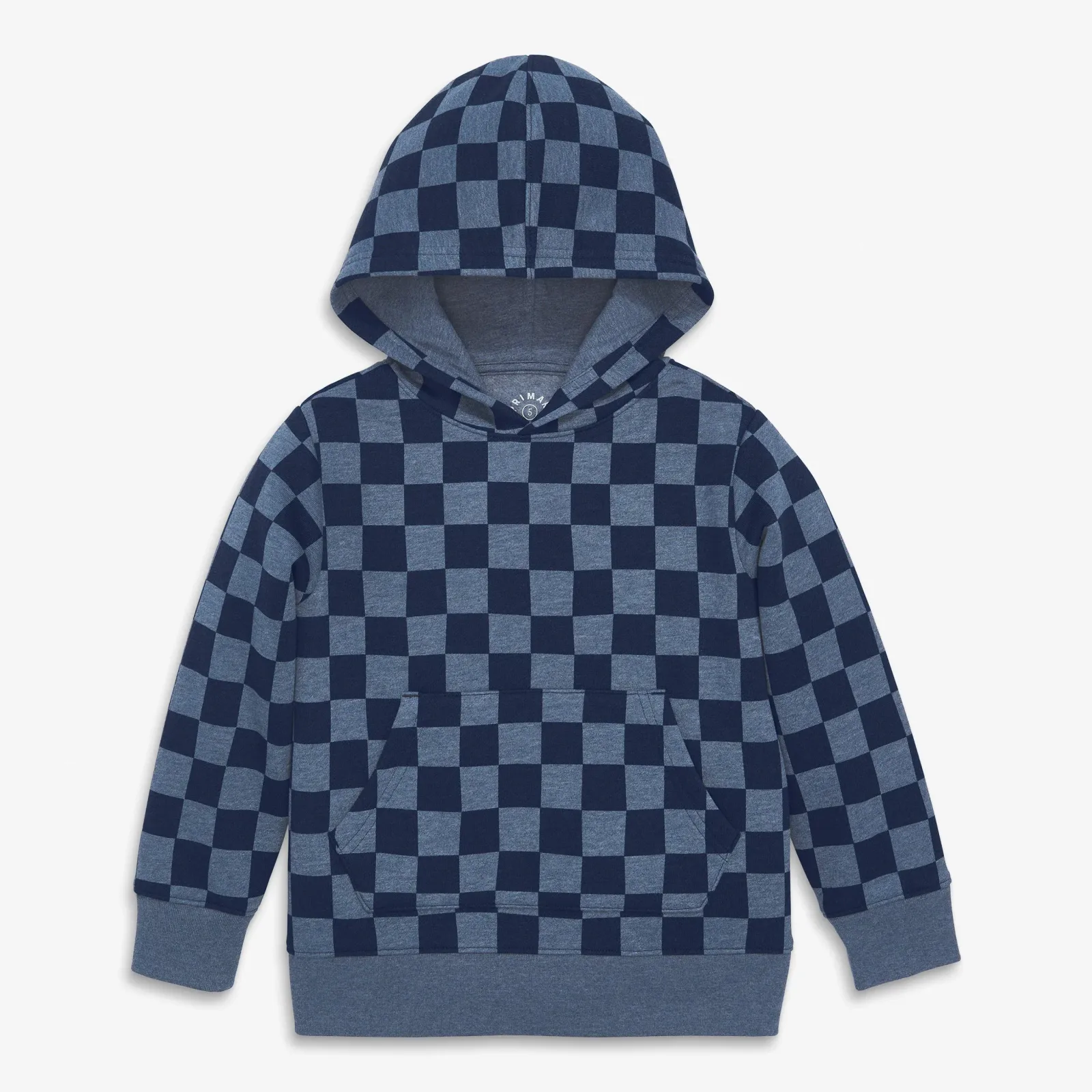 Kids cozy fleece pullover hoodie in checks