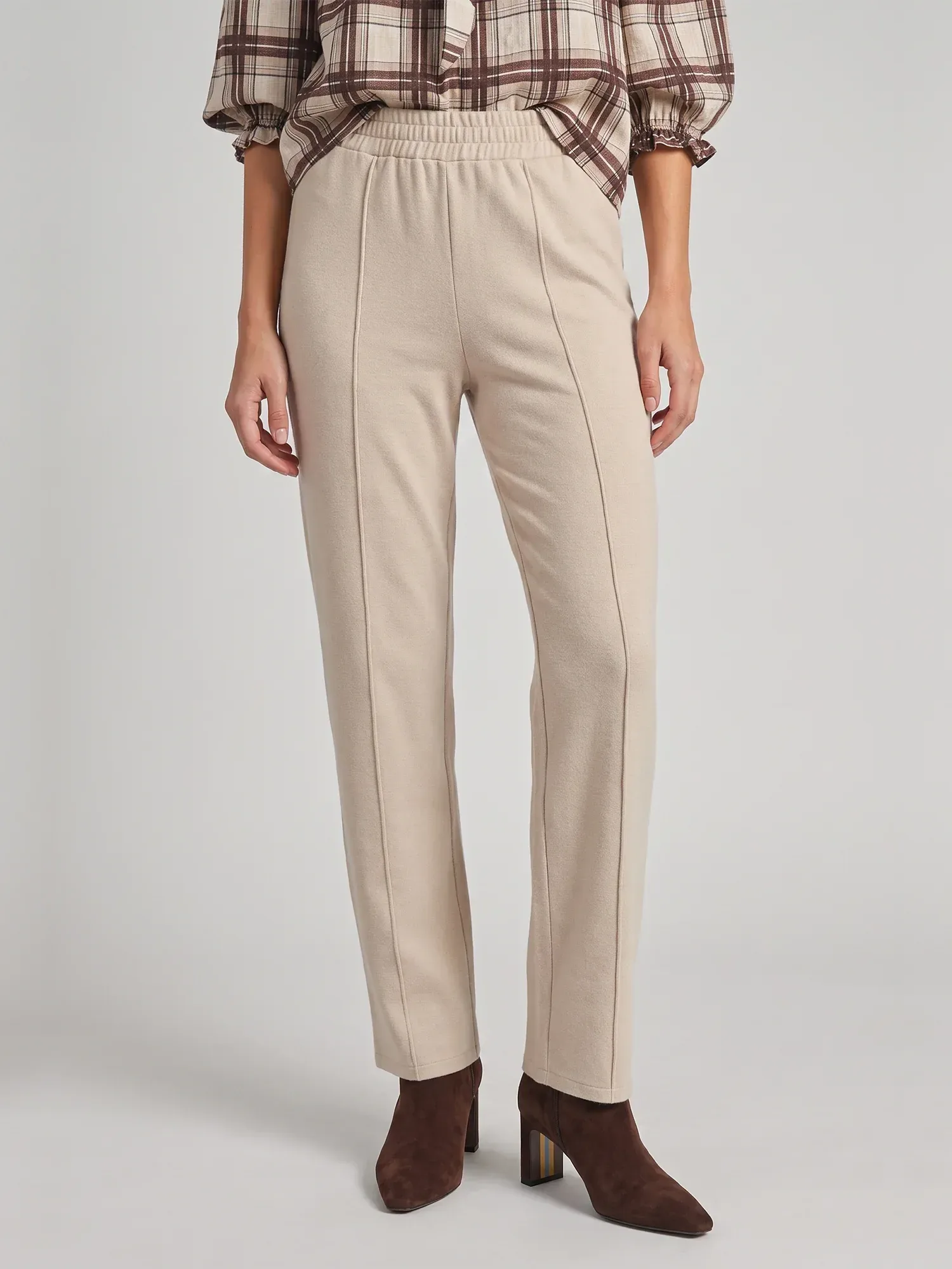 Seamed Detail Straight Leg Pants