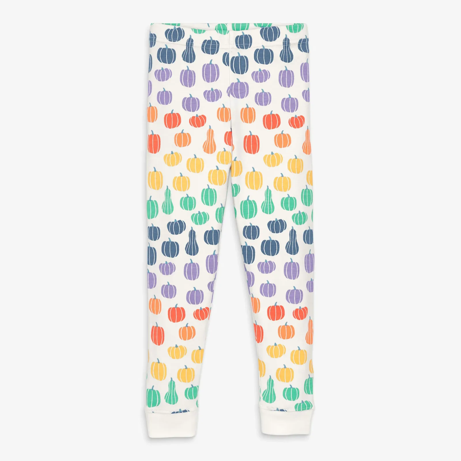 Kids organic PJ pant in rainbow pumpkins