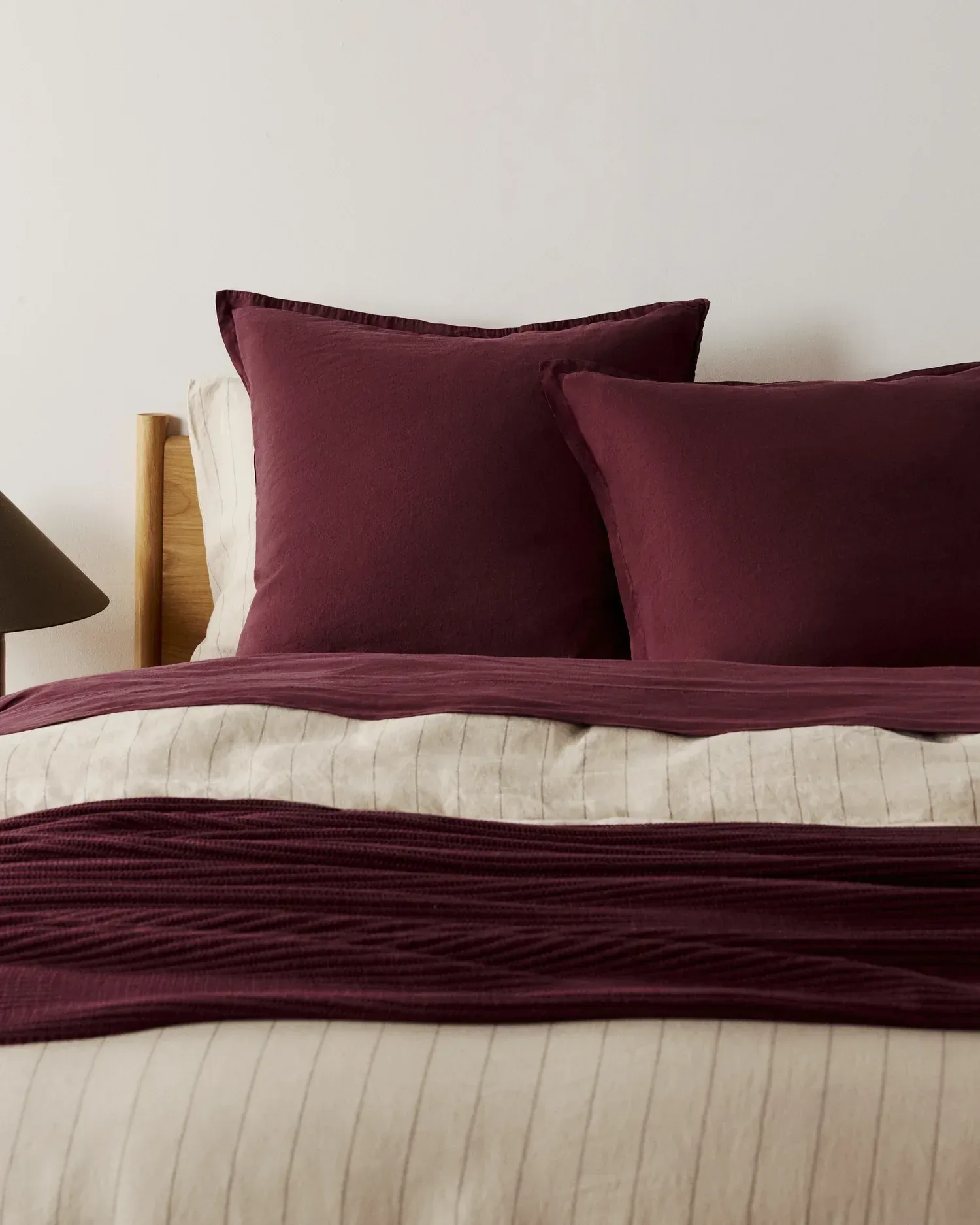 Linen Tencel Euro Sham (Garnet)