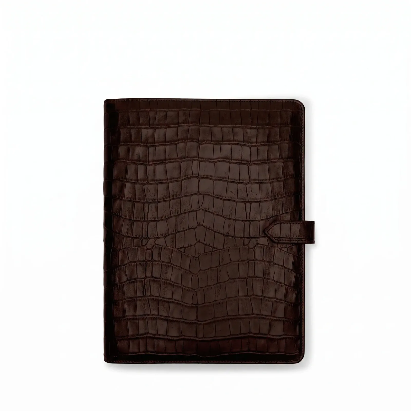B5 Snap Padfolio Brown Croc