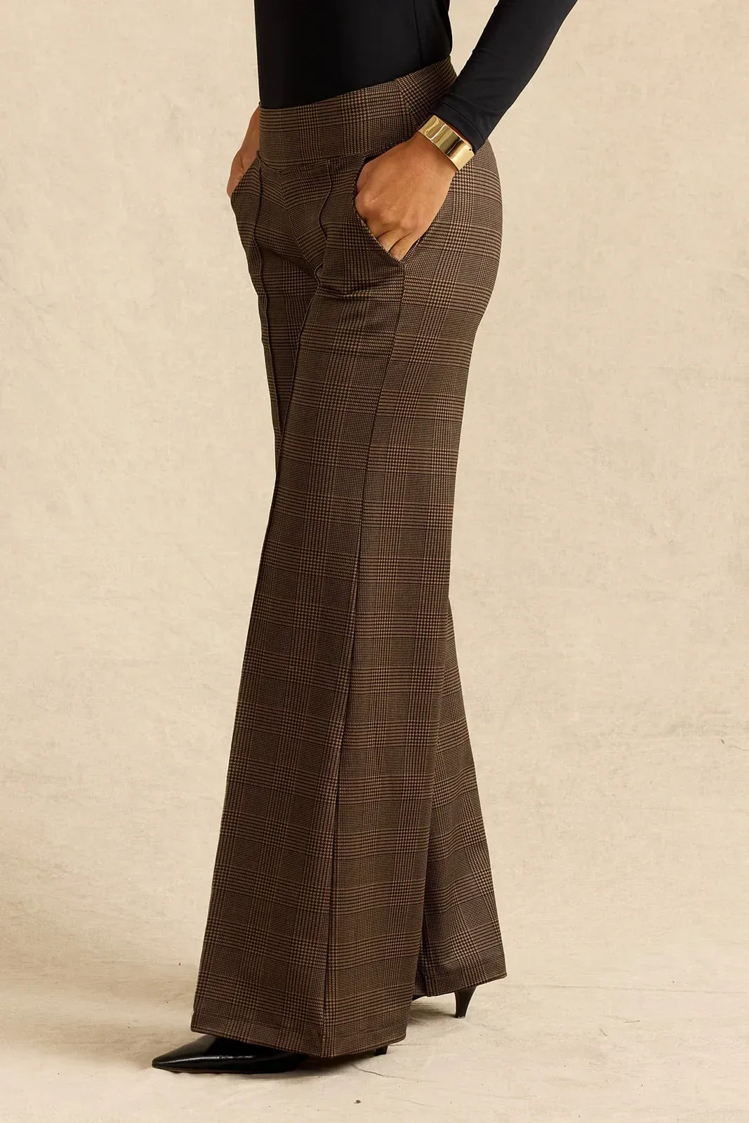 Perfect Wide Leg Pant: Prince of Wales Plaid