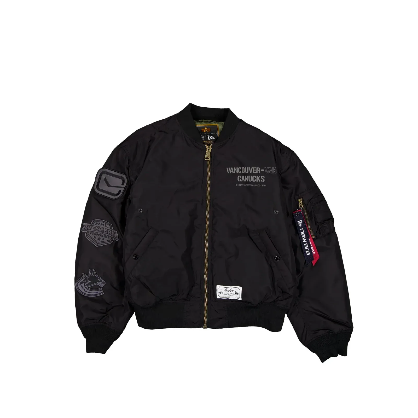 Alpha Industries x Vancouver Canucks Black 2-in-1 MA-1 Flight Jacket + Vest