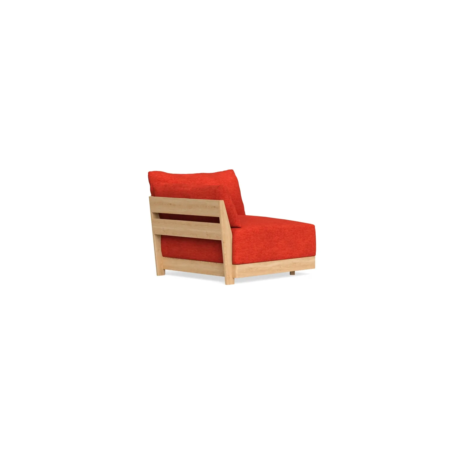 Modular Bondi Latte End Chair in Poppy Orange – Memory Foam Blend