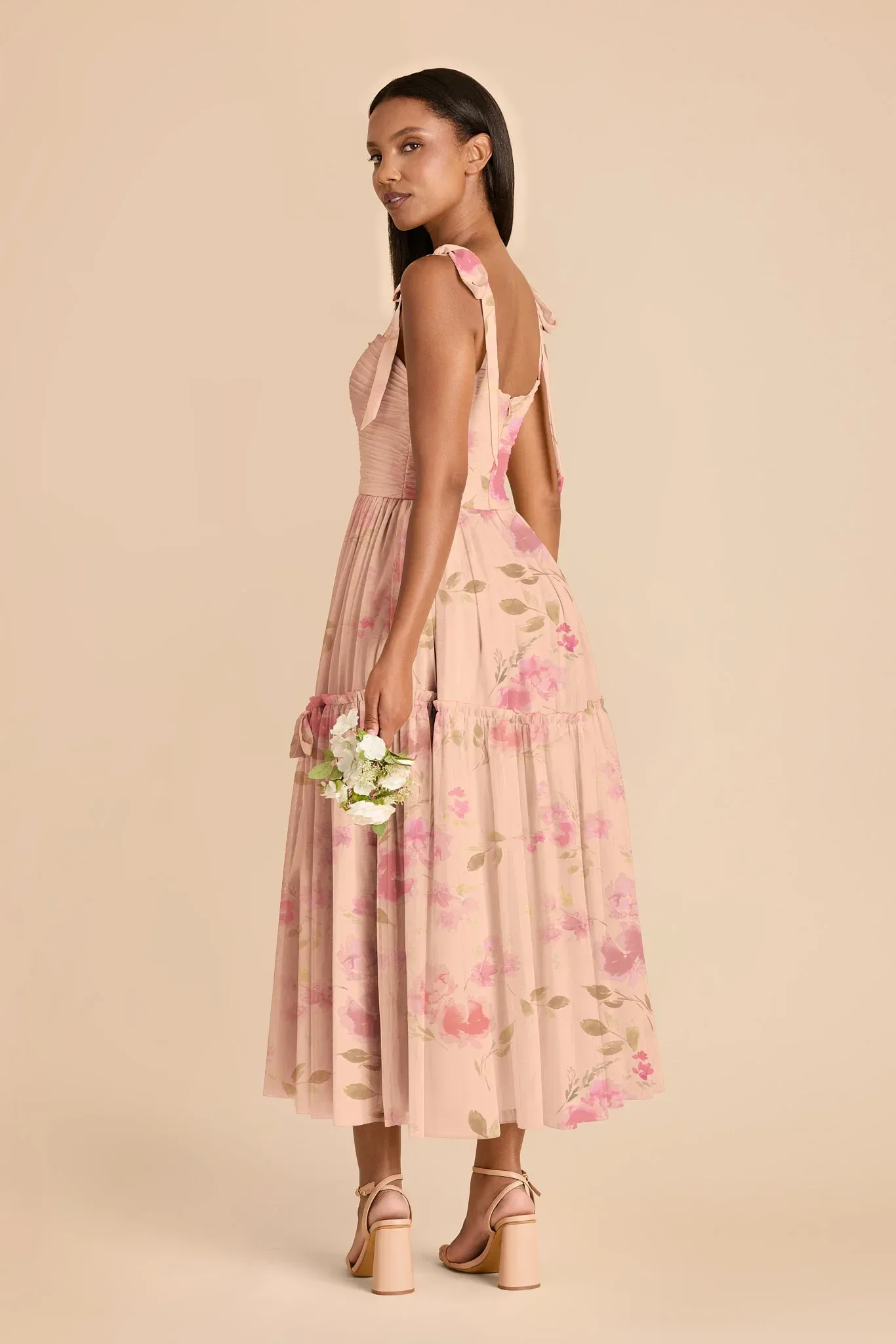 Ariella Tulle Dress – Blush Pink Rococo Floral