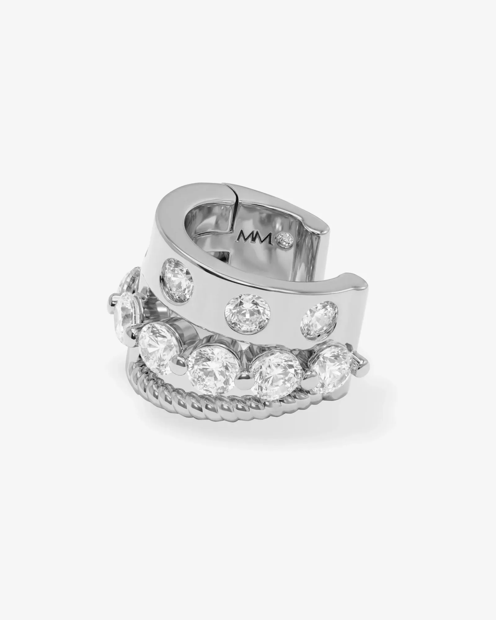Ashley Venice Ear Cuff – Silver|White Diamondettes