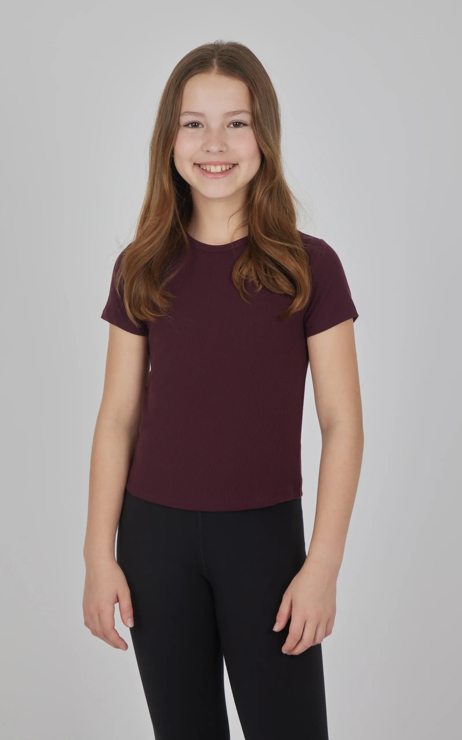 Girls Heavenly Rib Bloom Crew Short Sleeve Tee + Long Sleeve Top 3 Pack
