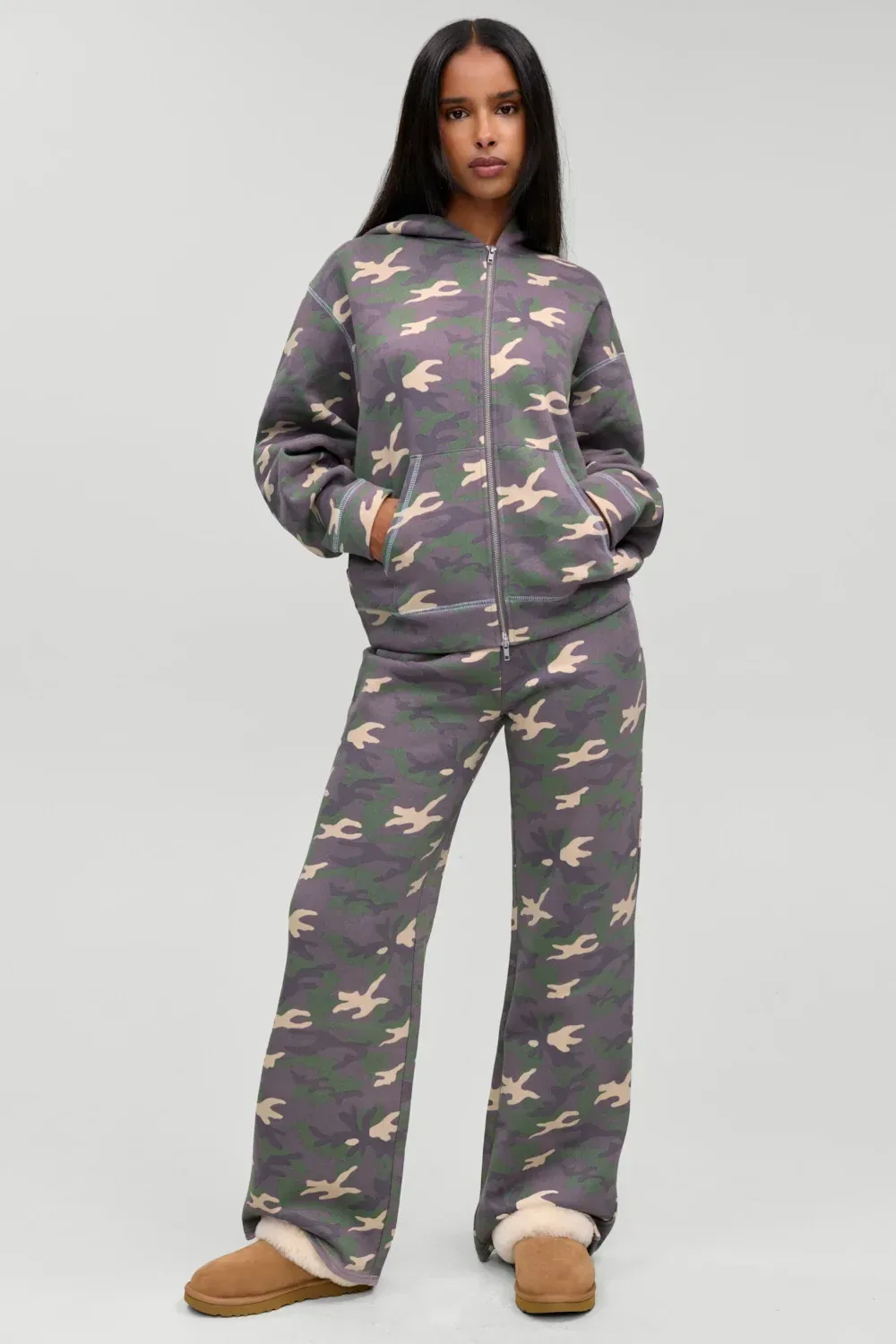 Drew Terry Zip Up Hoodie – Classic Camo
