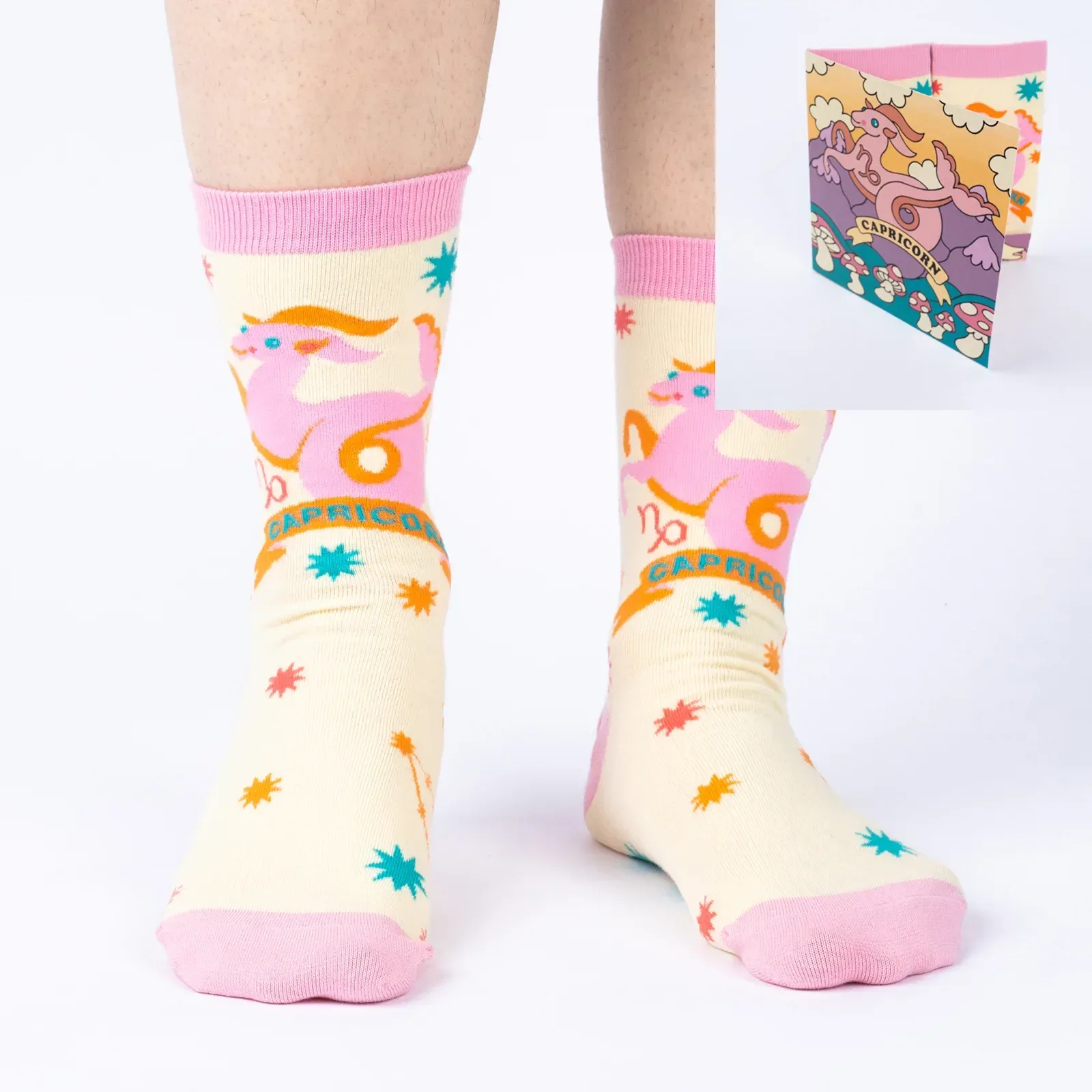 Capricorn Greeting Card with Socks
