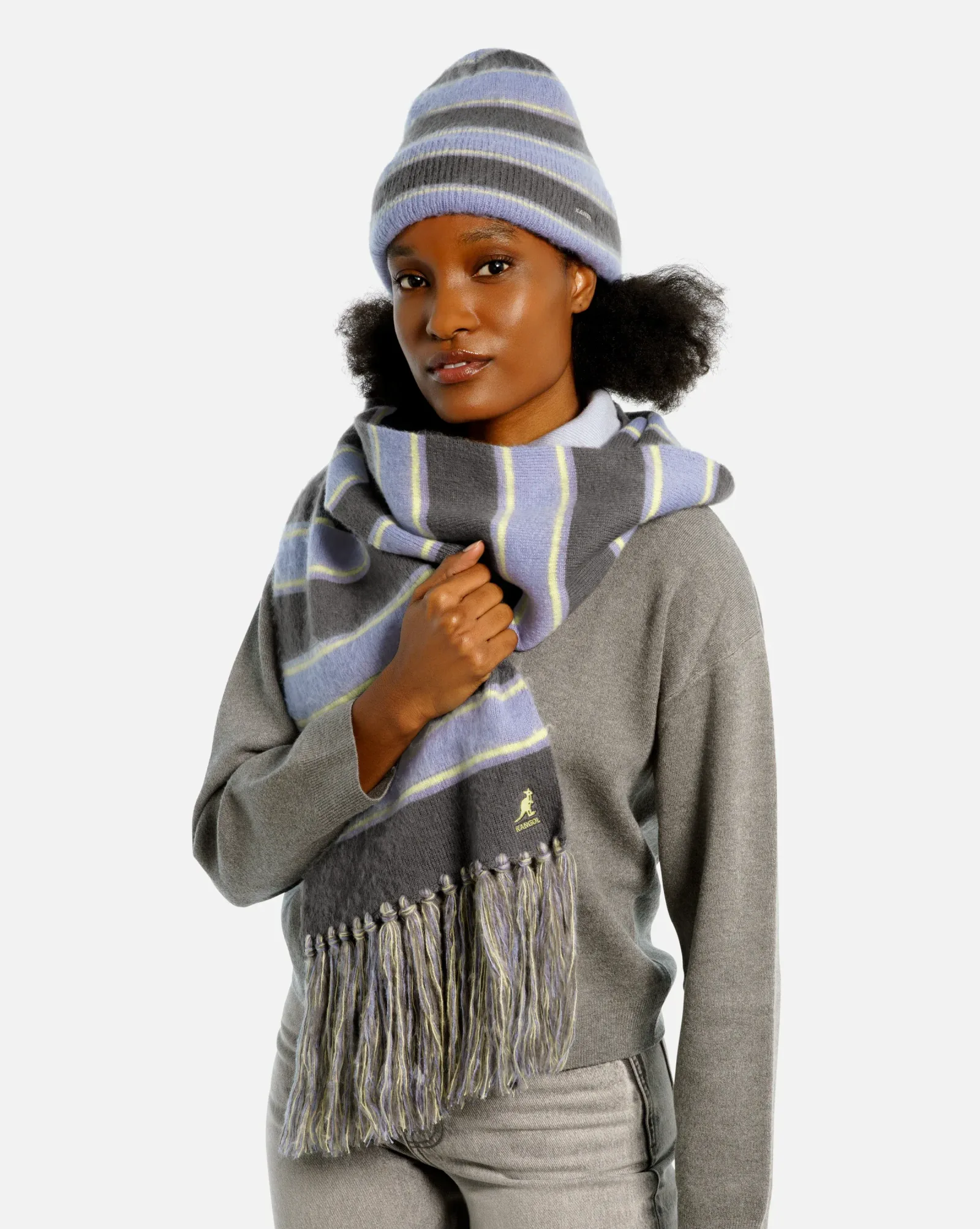 Fuzzy Stripe Scarf