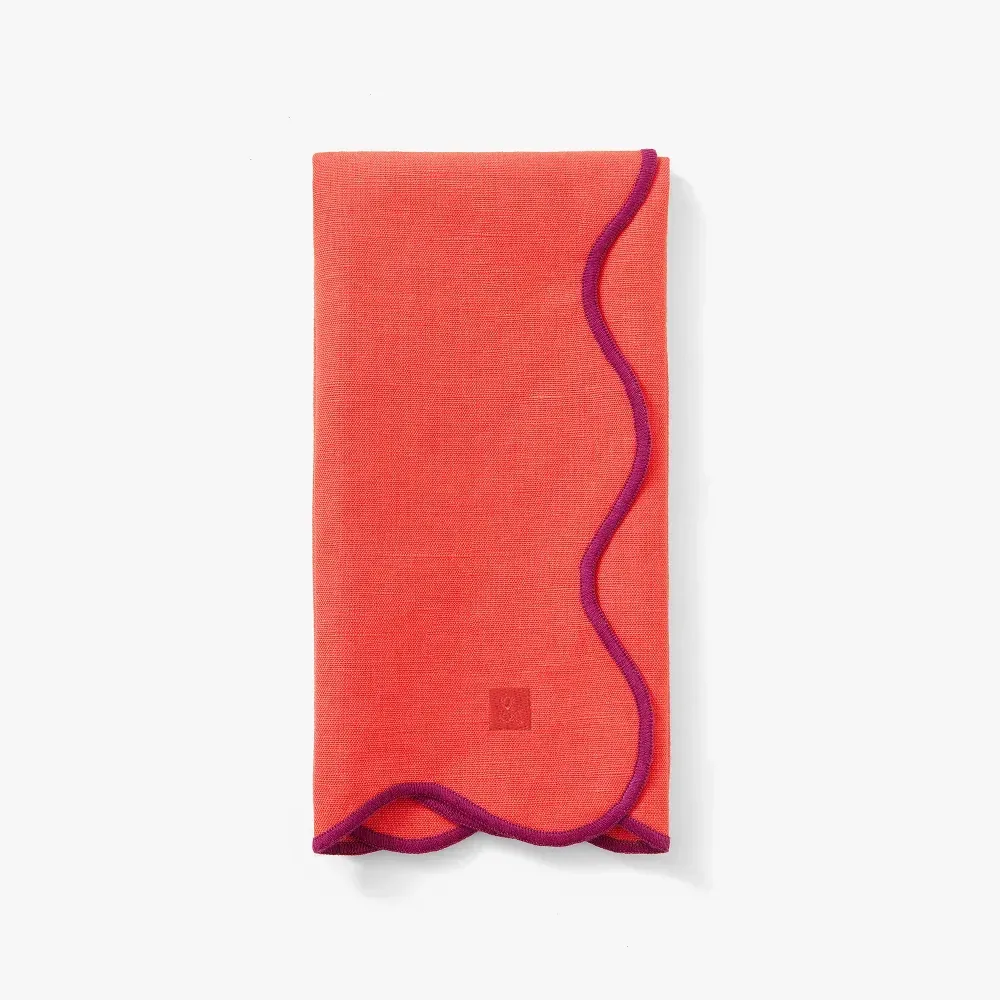 Fire Scalloped Napkin Set