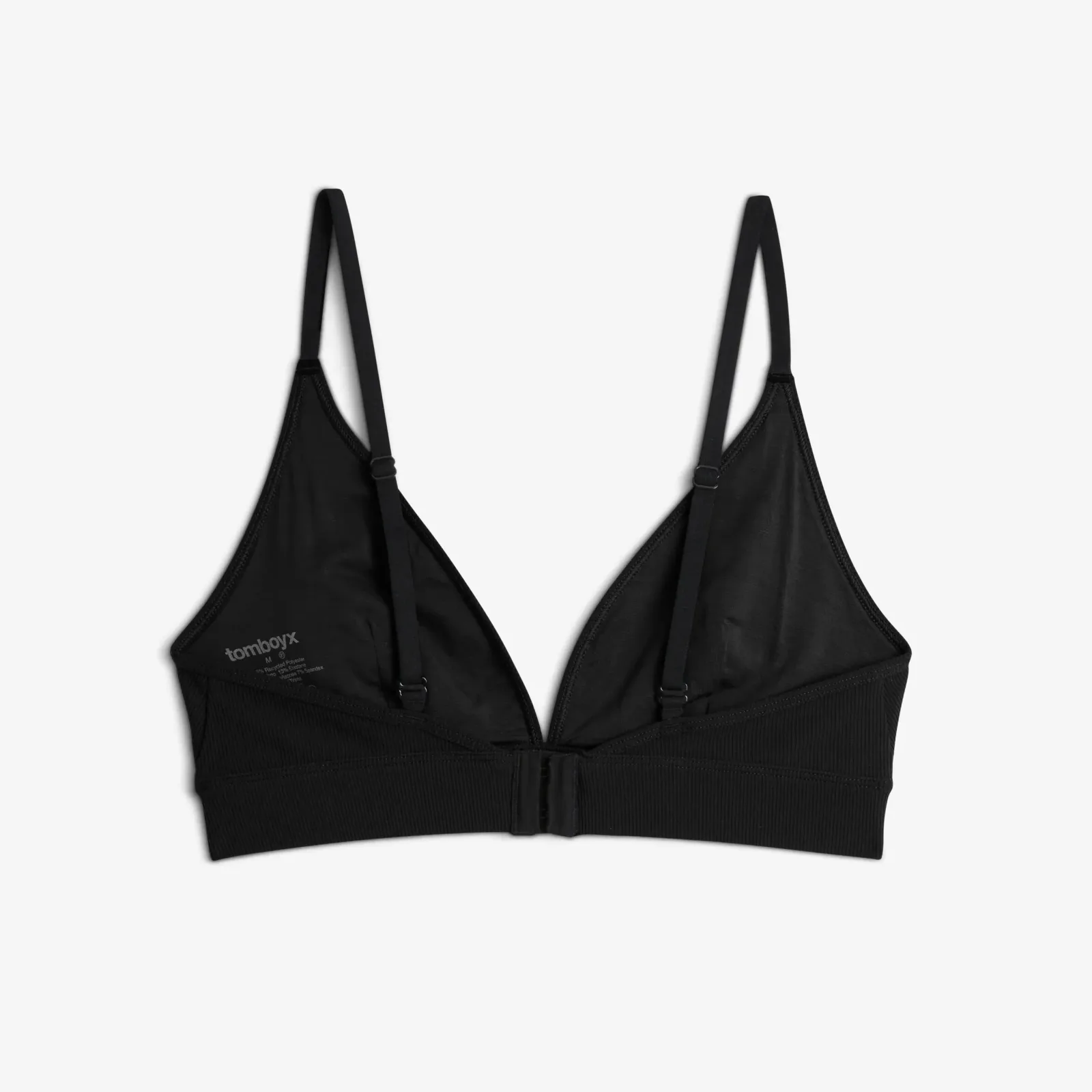 Bamboo Rib Triangle Bralette – Black