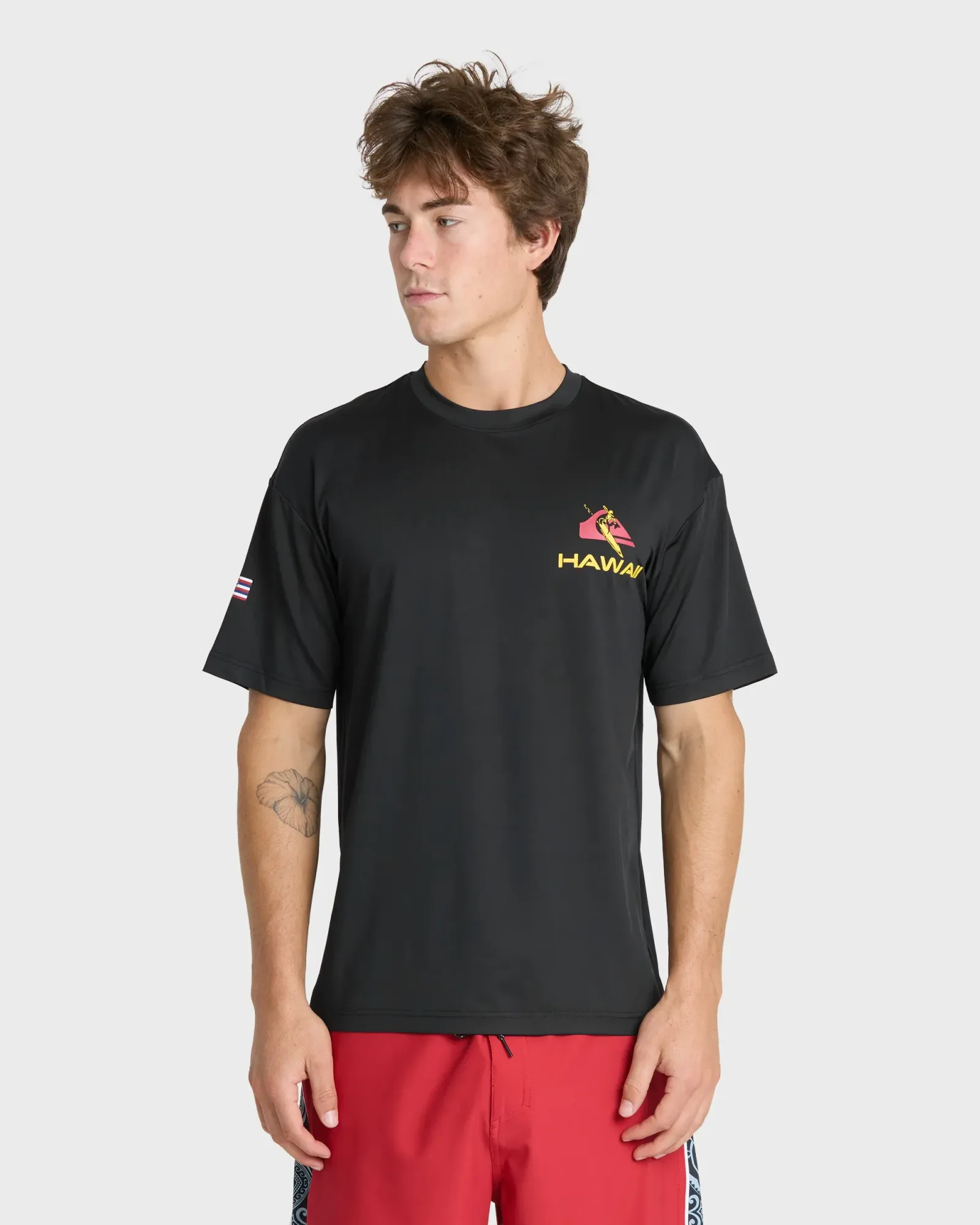 Hawaii Everyday 50 UPF Short Sleeve Surf Tee – Black