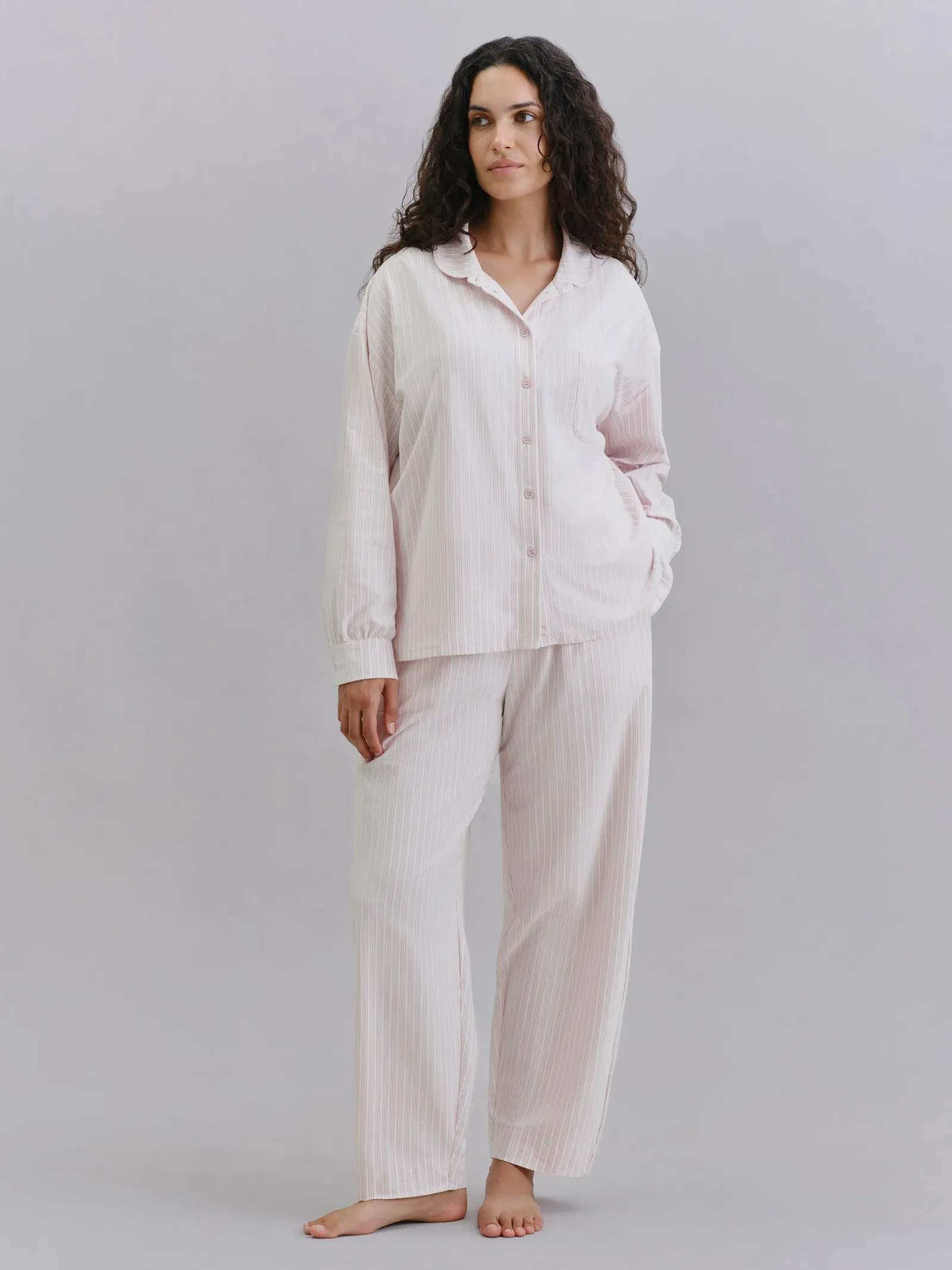 Rose Stripe Peter Pan Cotton Jersey Pants Set