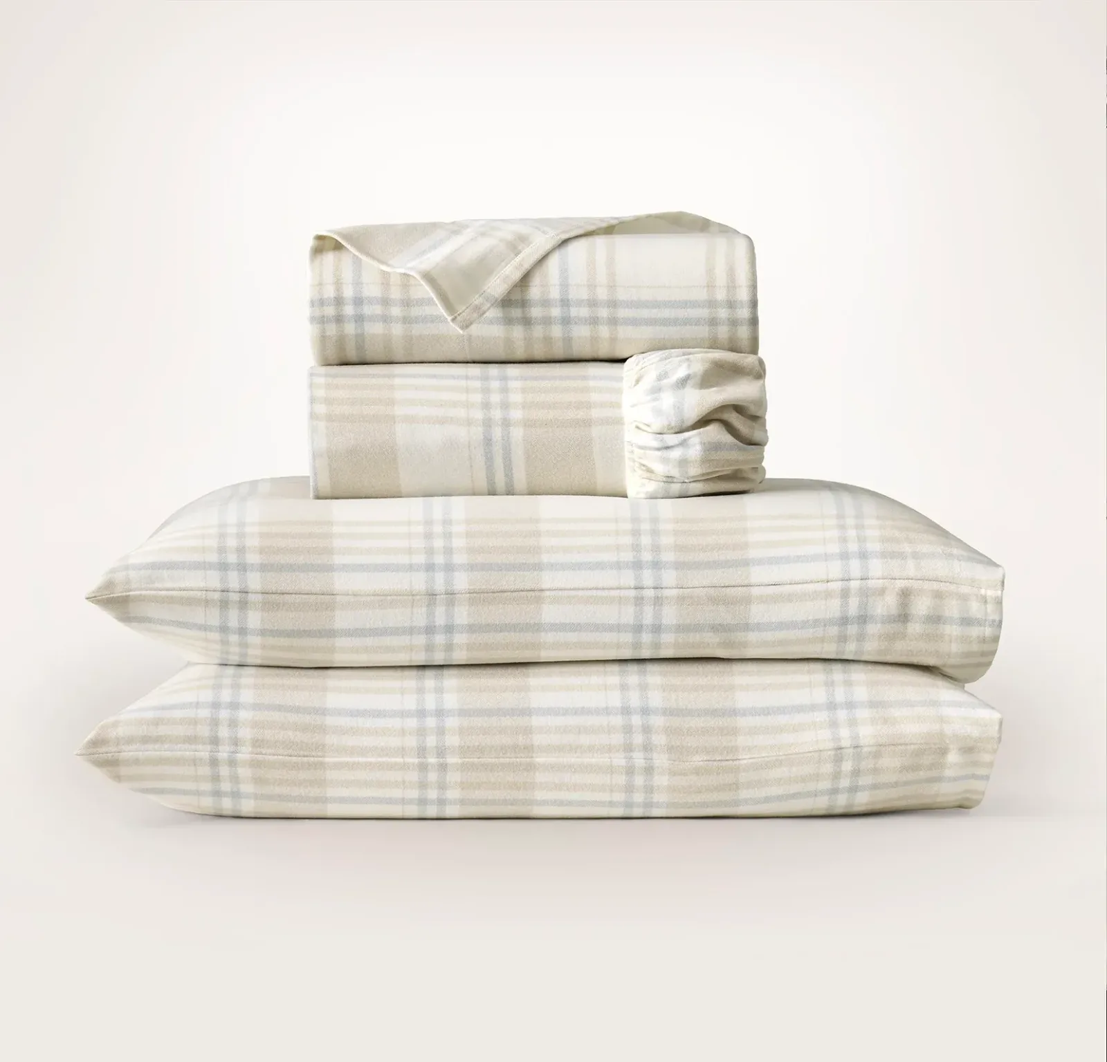 Flannel Sheet Set – Cream/Sand/Shore Tartan