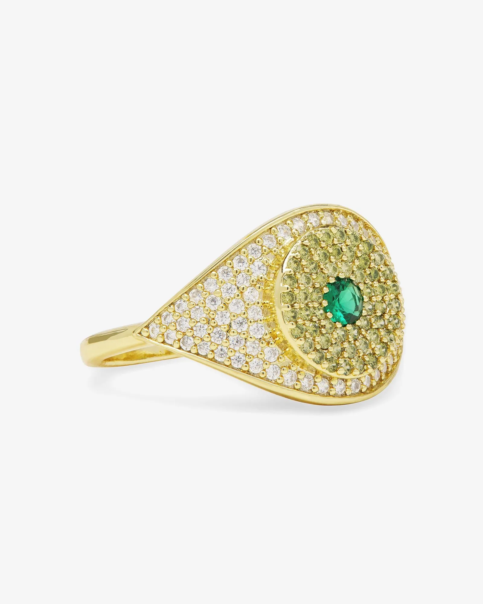 Green Evil Eye Ring – Gold|Emerald