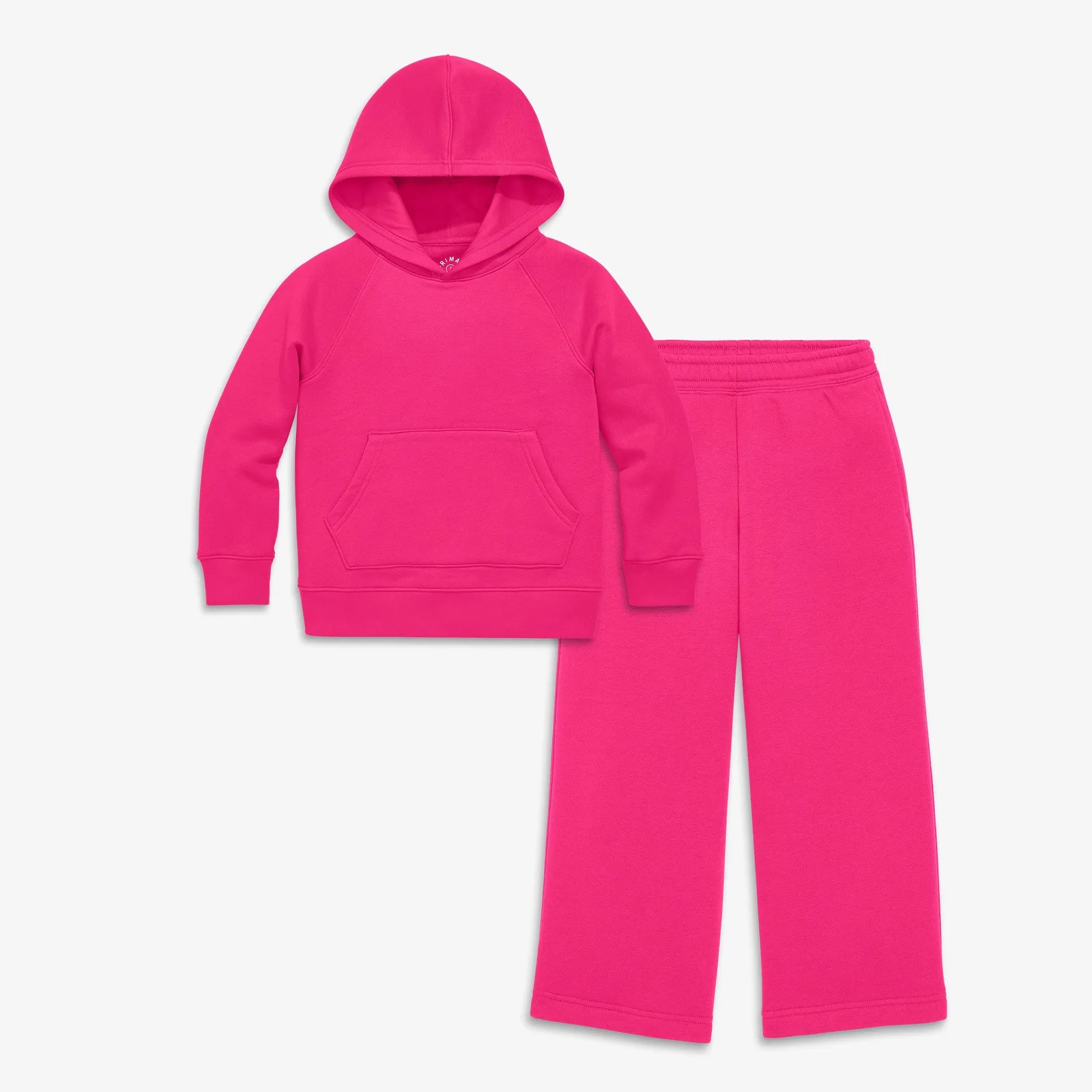 Kids cozy fleece hoodie & wide leg pant