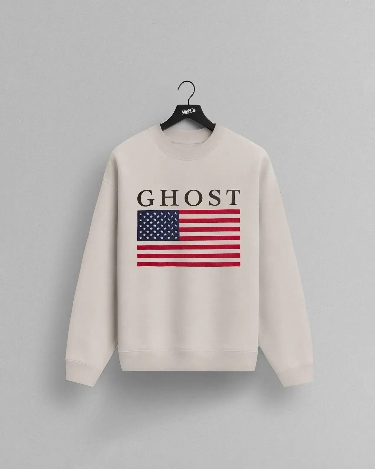 GHOST® USA CREWNECK – IVORY