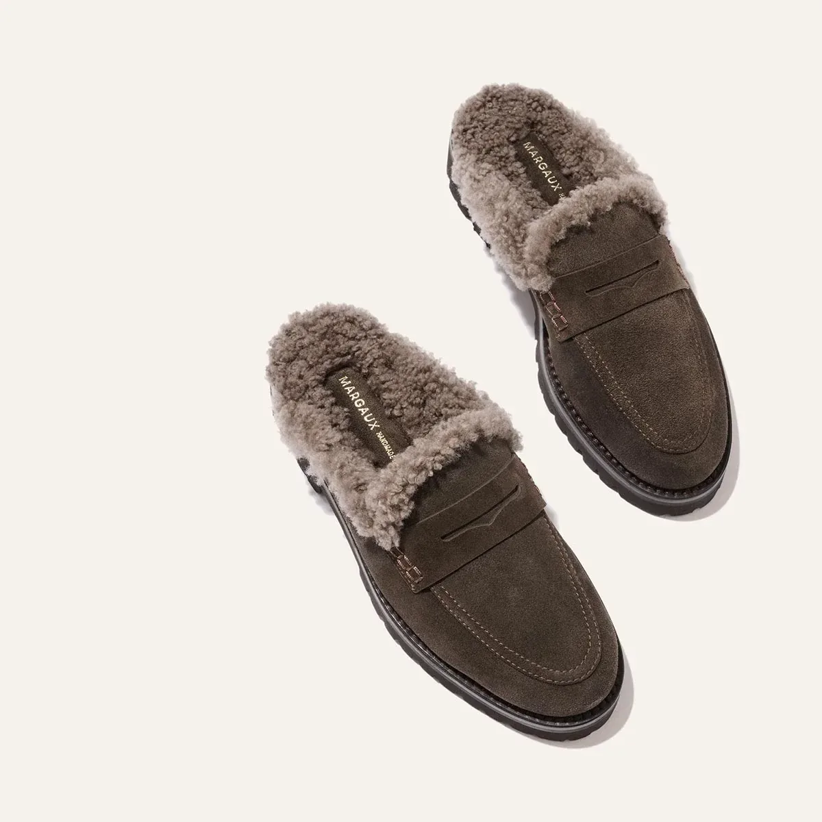 The Marlowe Mule – English Brown Suede and Shearling