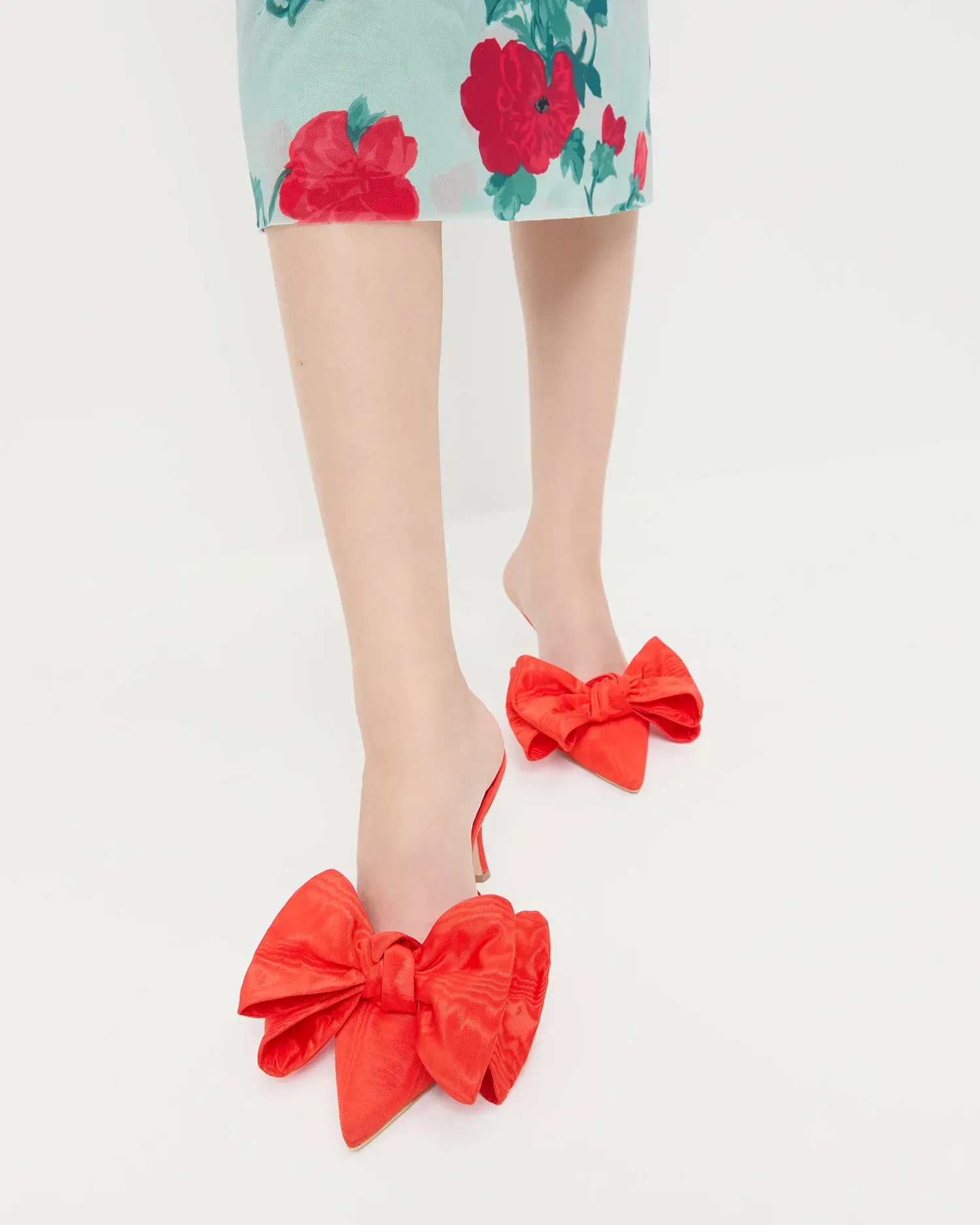 Margot Red Moiré Bow Mule