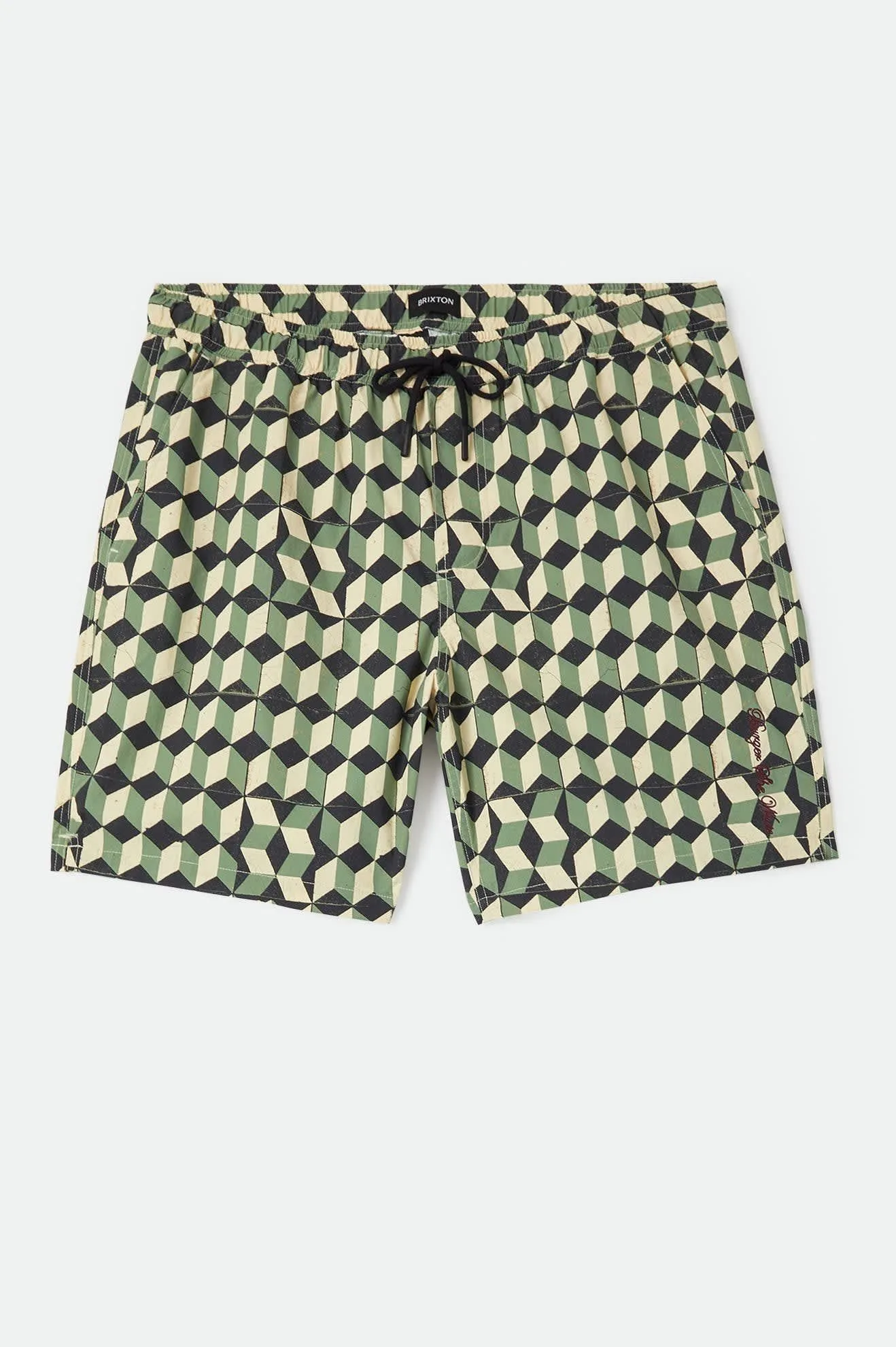Burger She Wrote Hybrid Short – Black/Green Tile