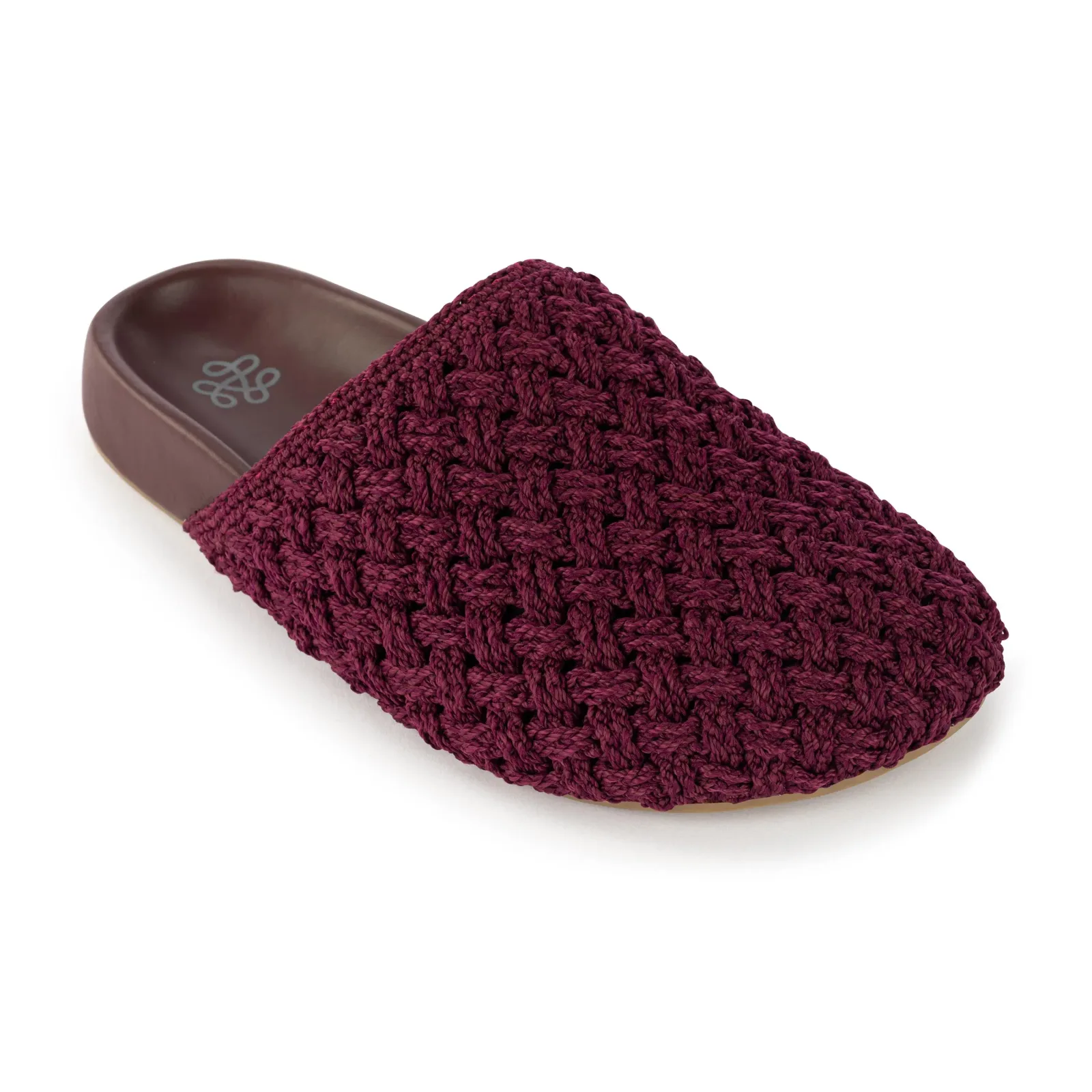 Bolinas Clog – Hand Crochet – Black Cherry Cozy Weave