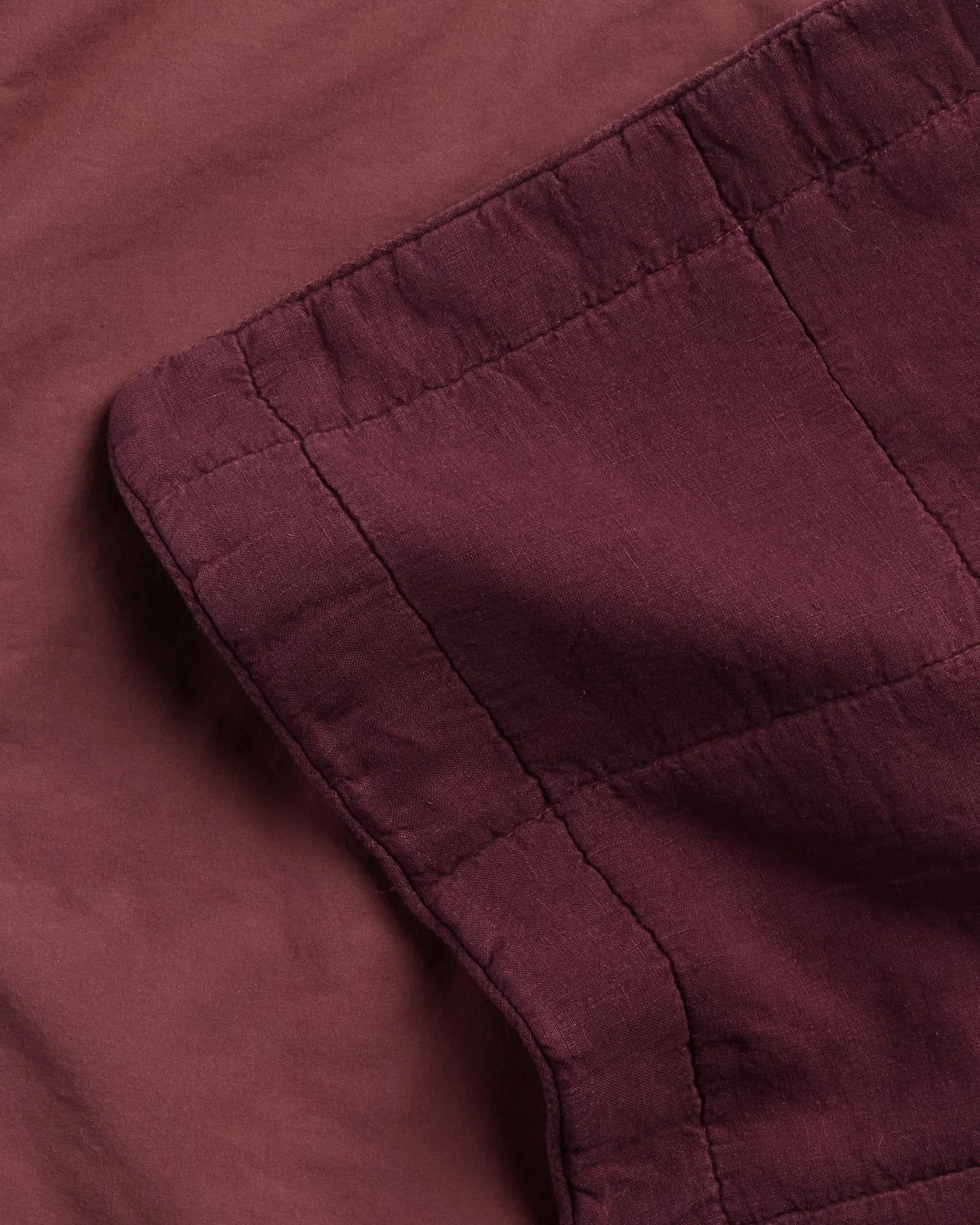 Linen Box Quilted Euro Sham (Garnet)