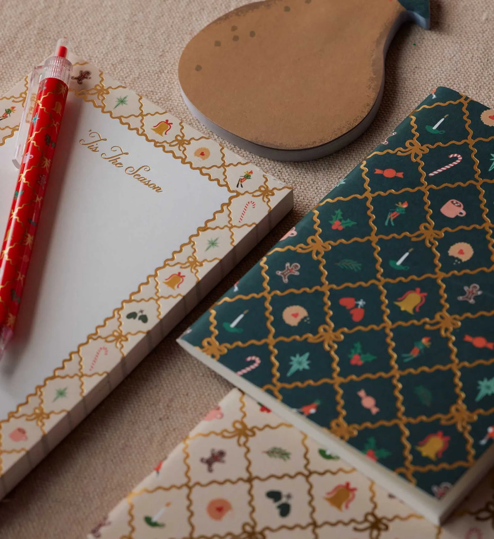 Pocket Notebook Set – Holiday Argyle