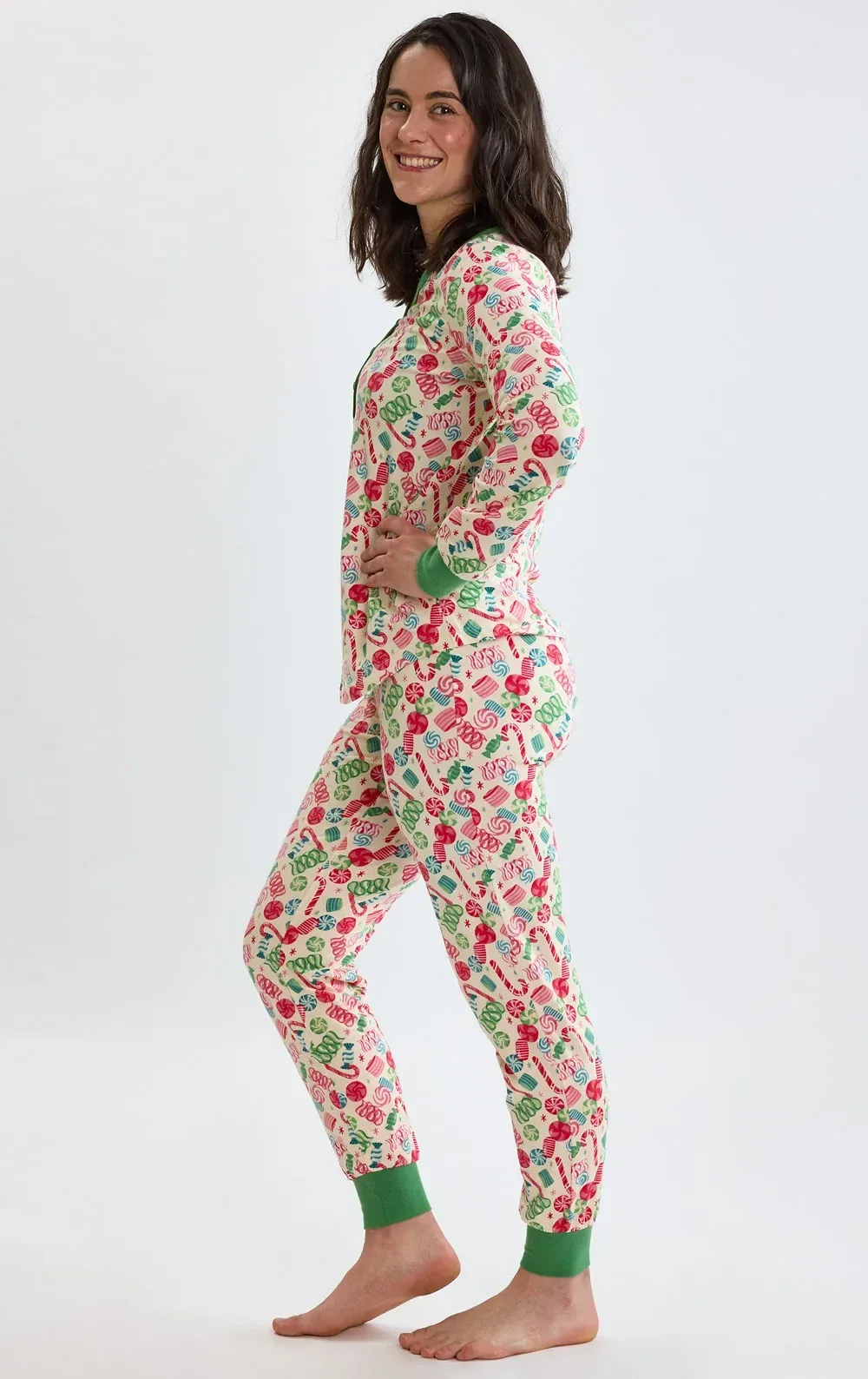 Ribbon Candy Henley Jogger Pajamas