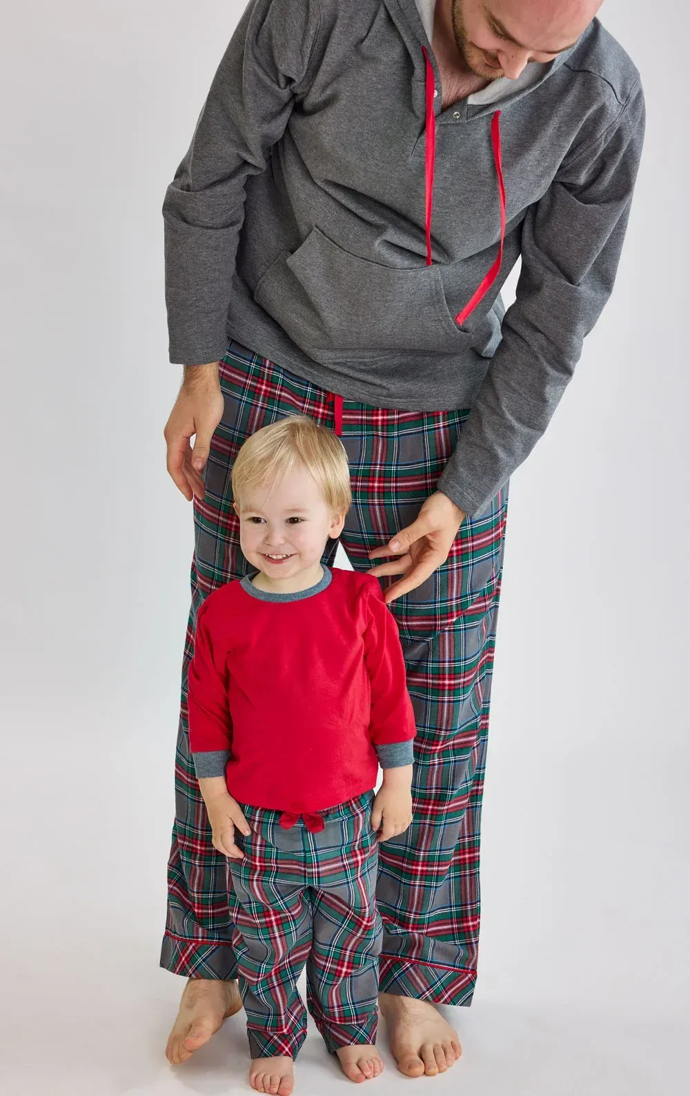Gray Plaid Matching Daddy & Me Pajamas