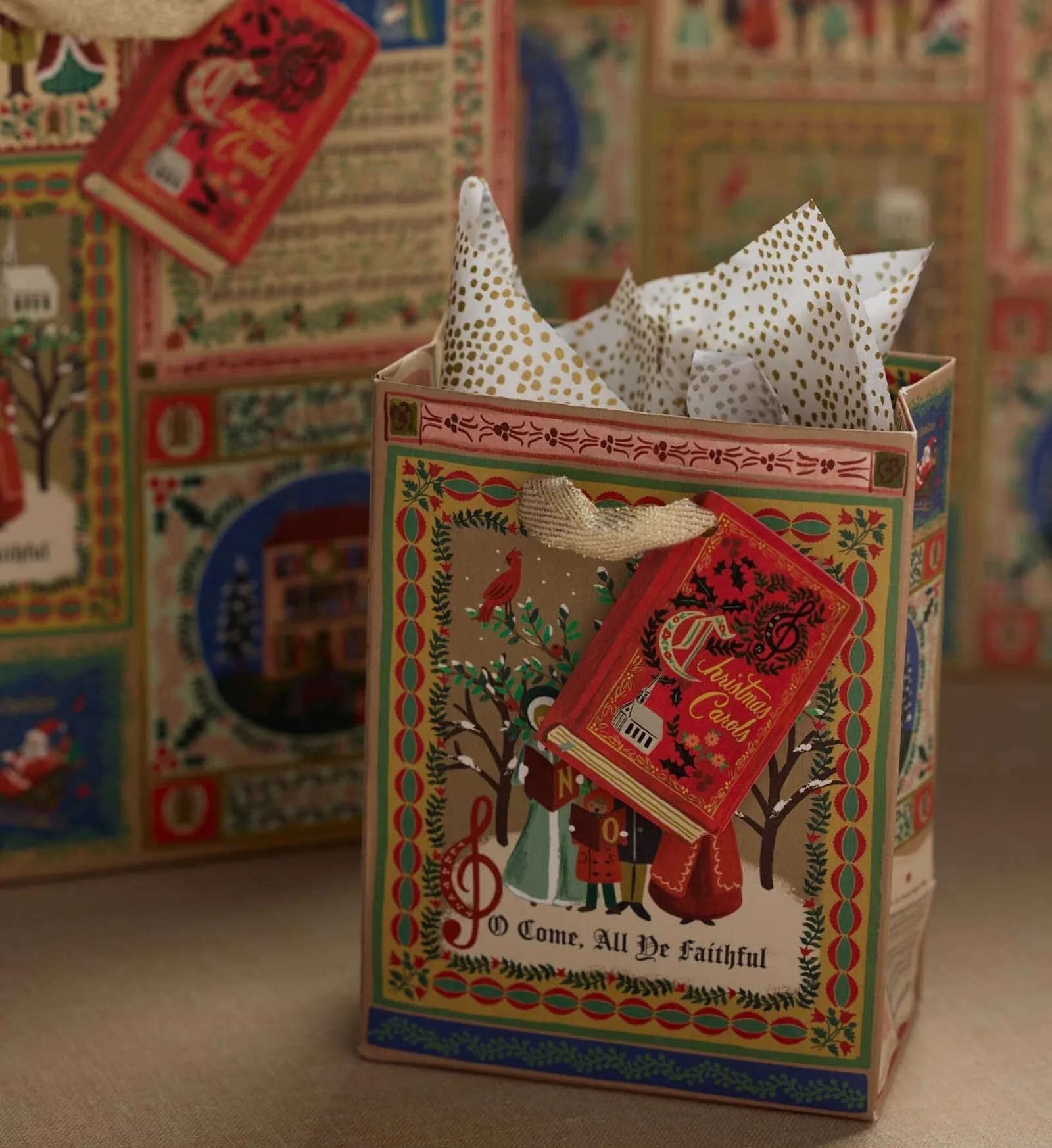 Christmas Carols Wine Gift Bag
