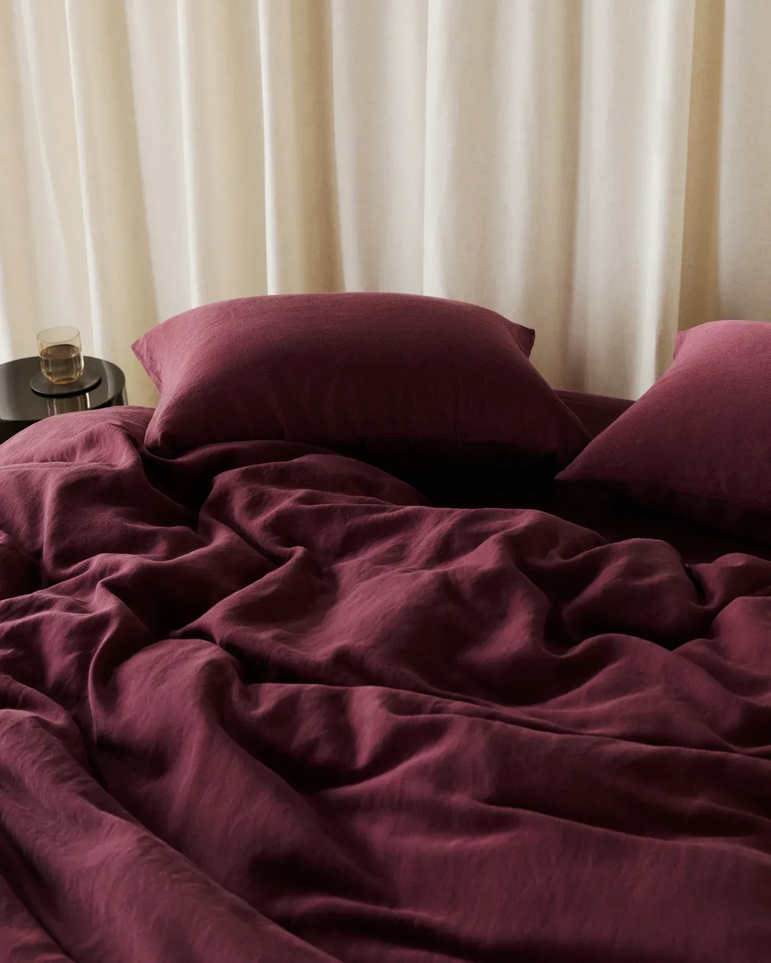 Linen Tencel Pillowcase Set (Garnet)