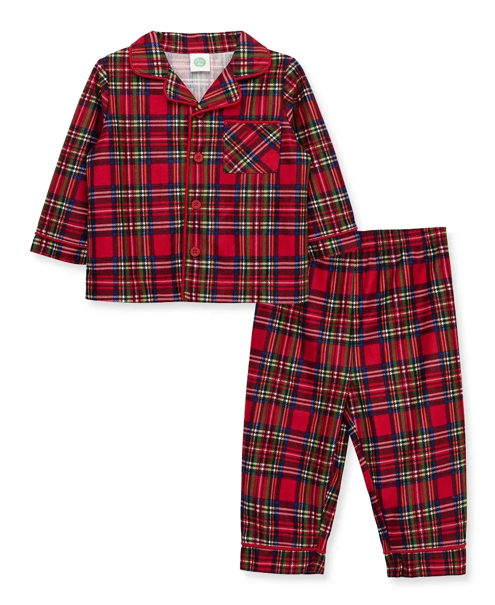 Plaid Coat 2-Piece Pajama Set (2T-4T)