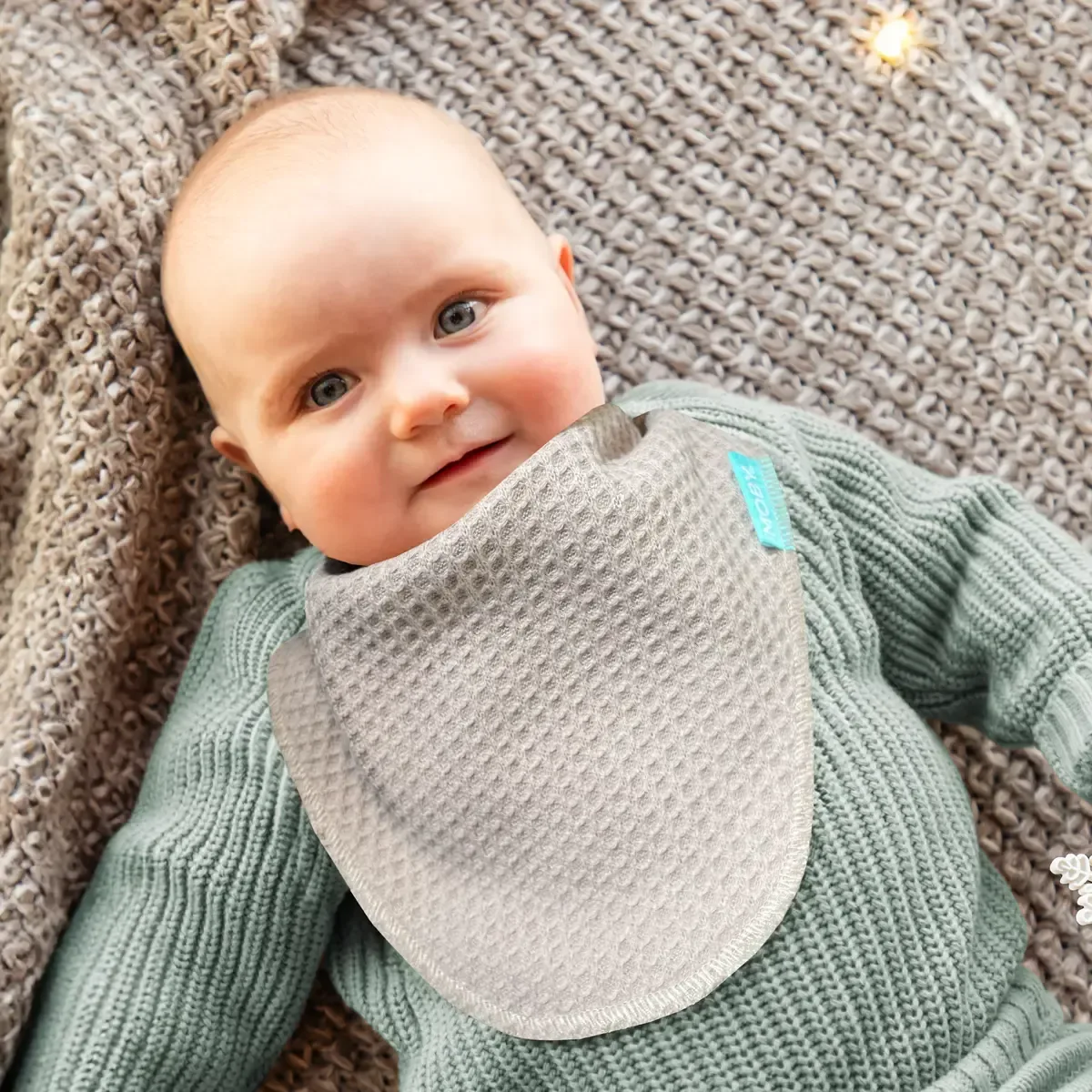 Waffle Knit Bib 2 Piece Set
