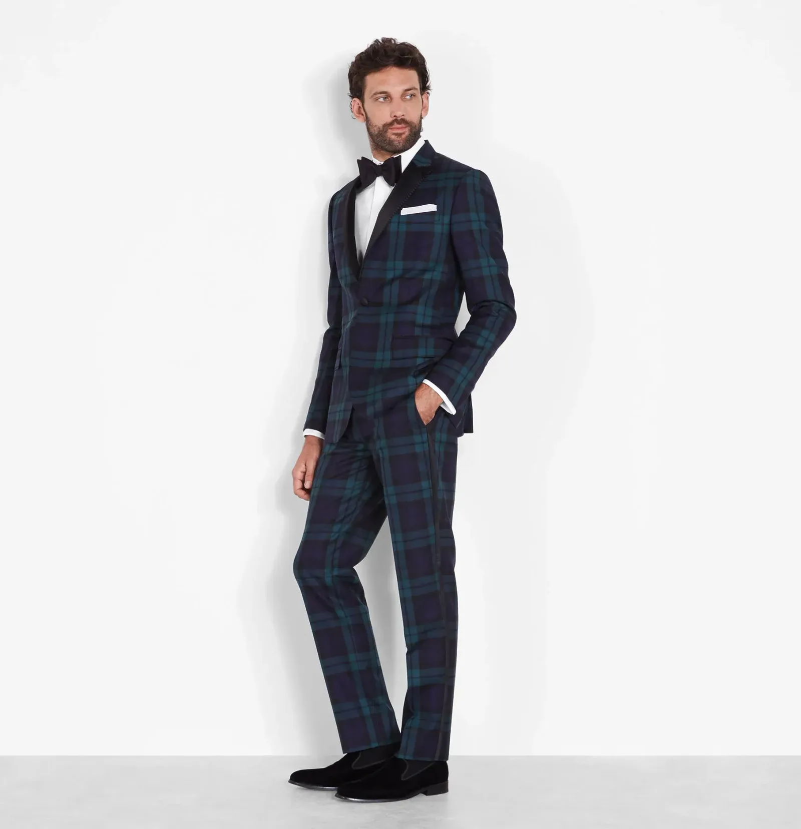 Black Watch Tartan Tuxedo Pants – Slim