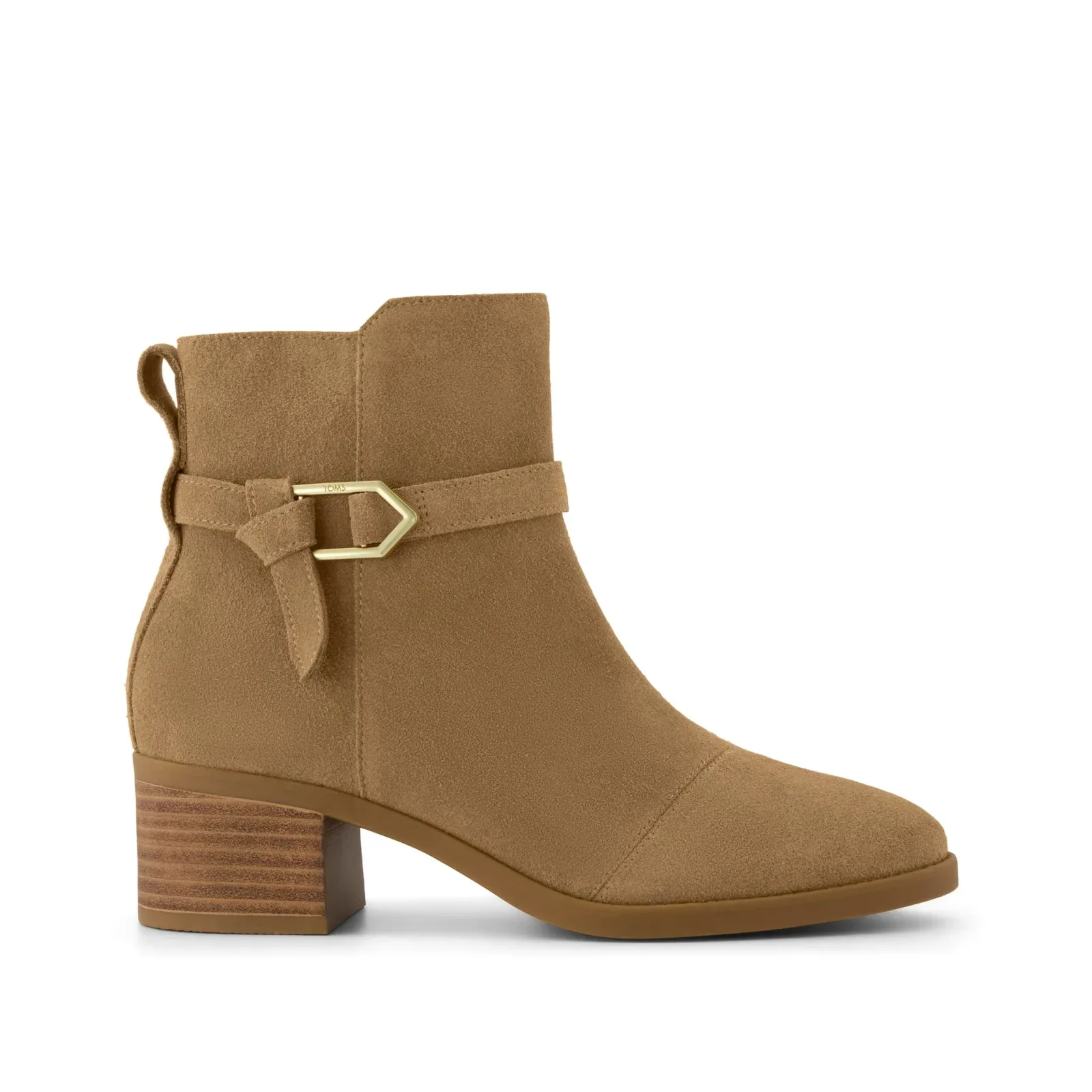 Womens Delilah Buckle Ankle Boot Toffee Suede