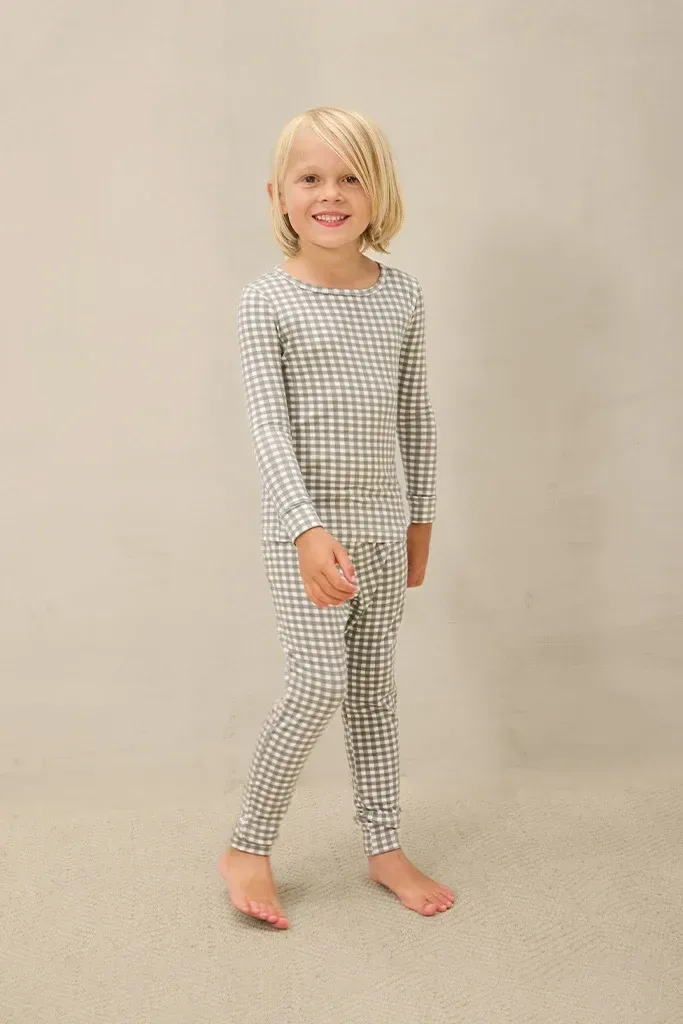 Green Gingham Toddler Sleep Set