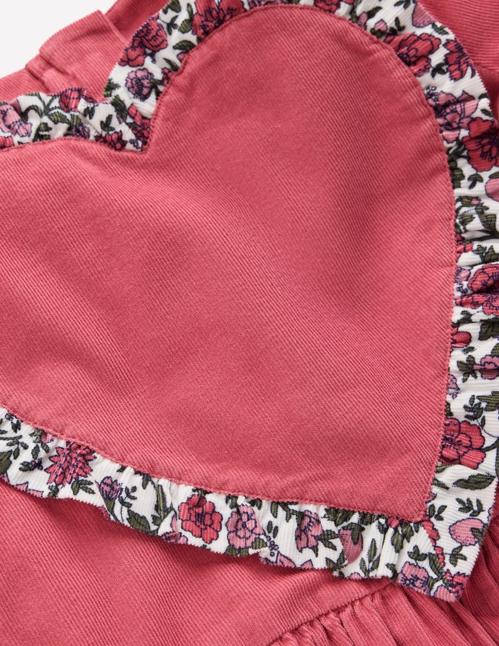 Long Sleeve Heart Dress-Pink Cord